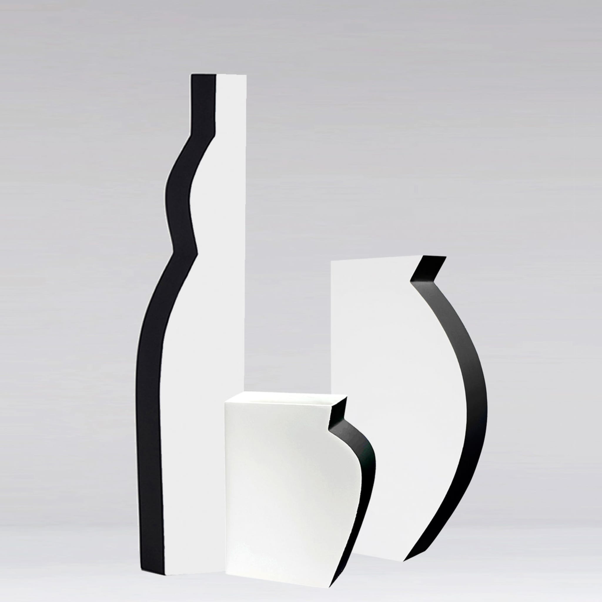 Große Pacay Vase in Schwarz und Weiß - Alternative Ansicht 2