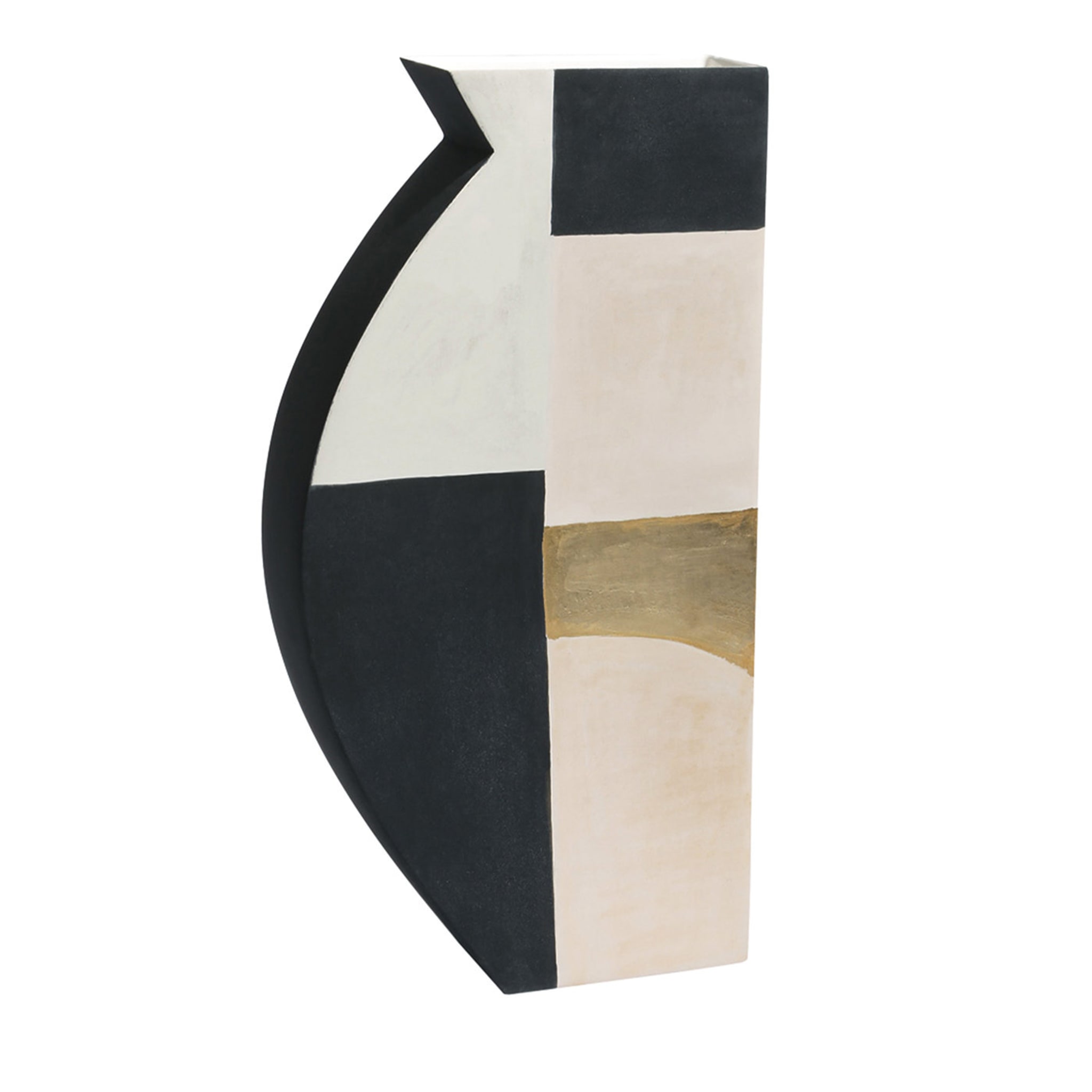 Medium Pacay Abstract Vase with Gold Leaf - Main view