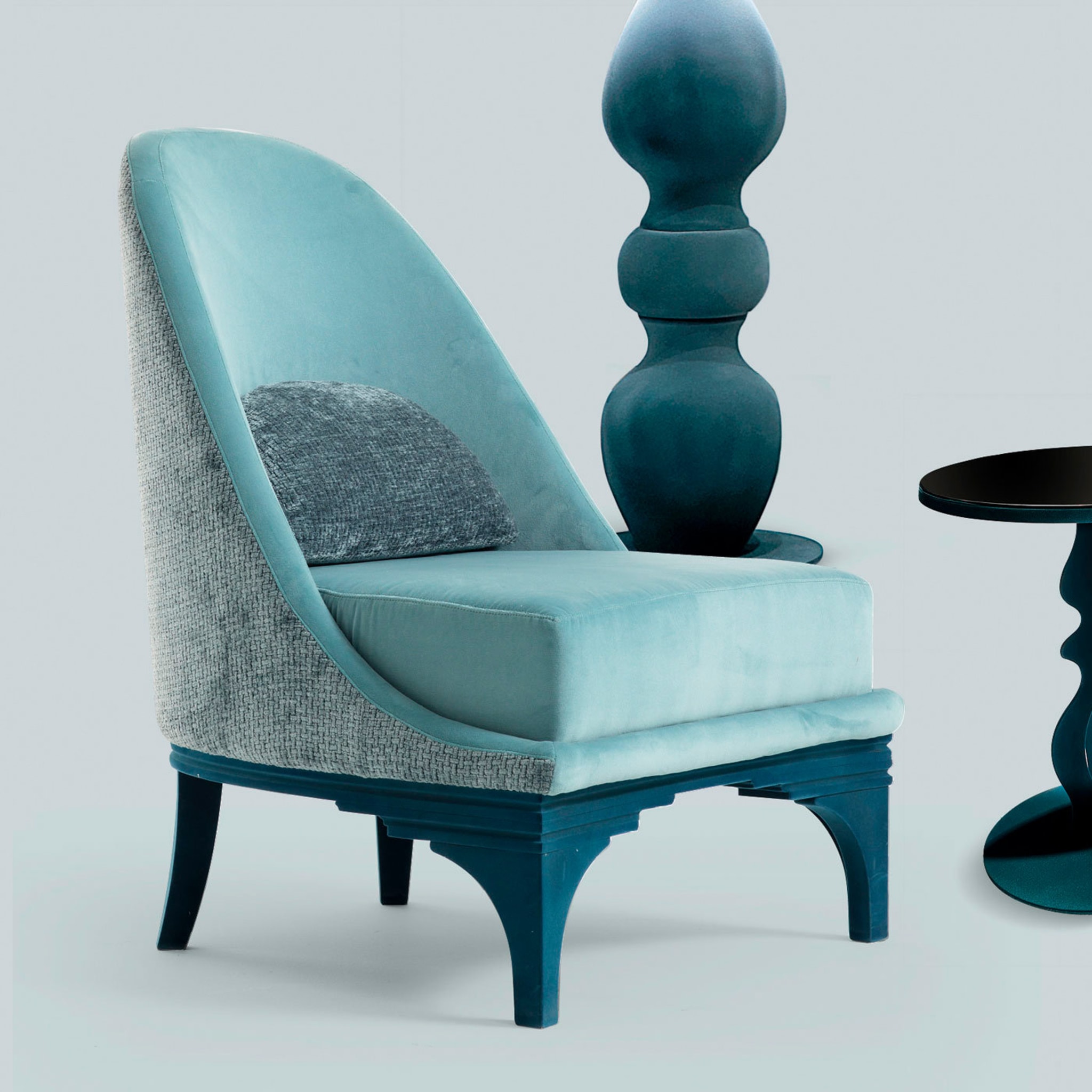 Duke Blue Lounge Chair by Alessio Mazza - Alternative view 1