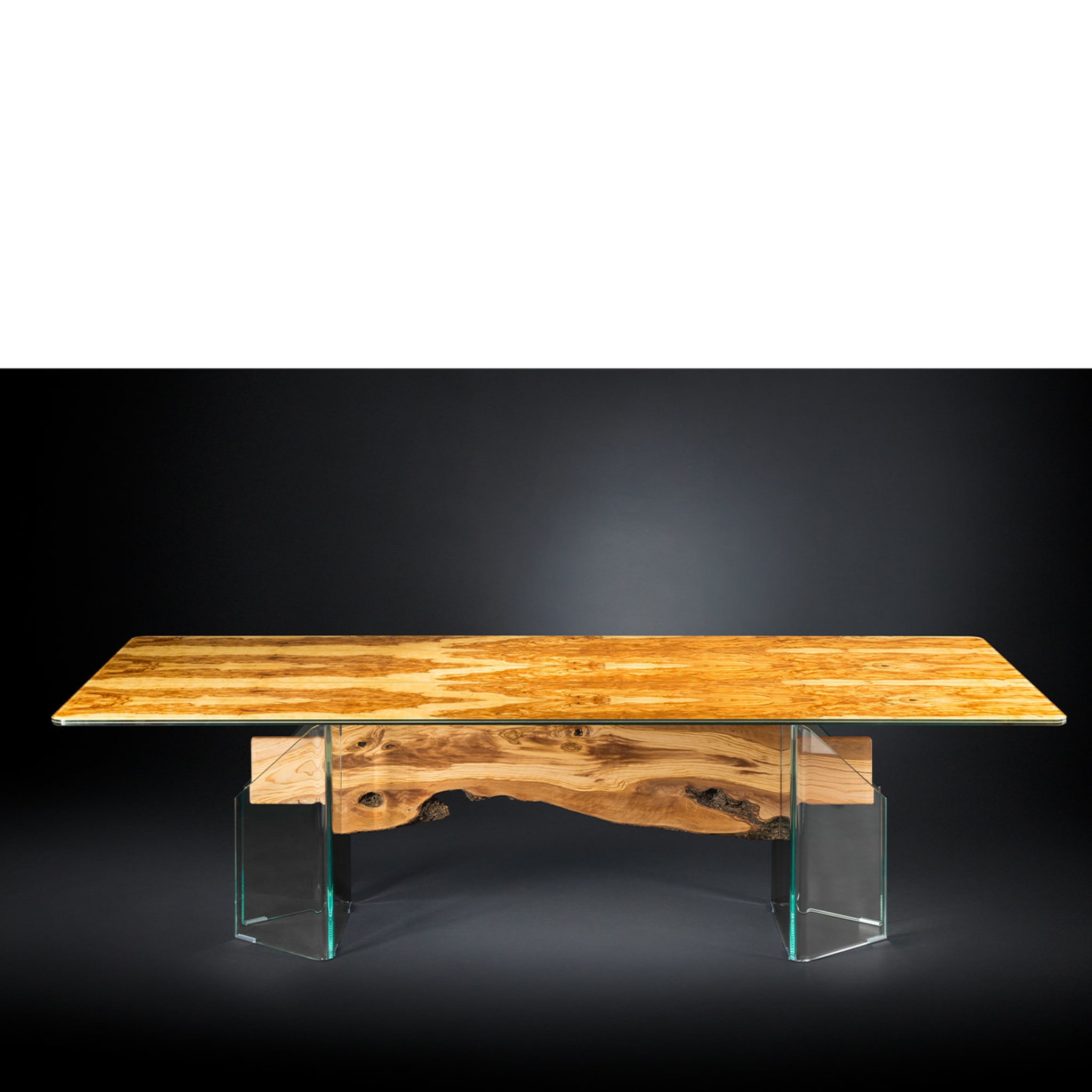 Glass&Wood Portofino Rectangular Table in Olive Wood - Alternative view 2