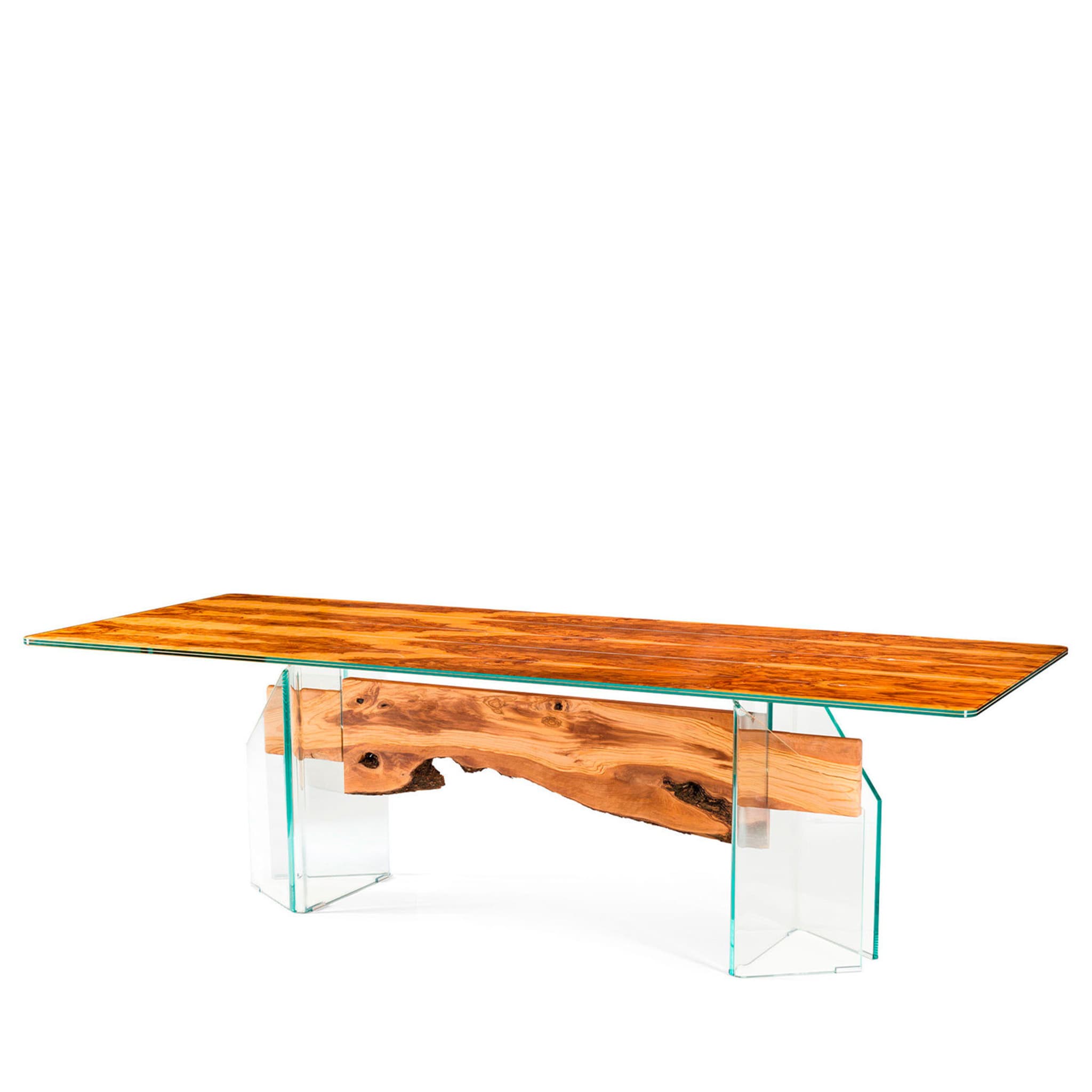 Glass&Wood Portofino Rectangular Table in Olive Wood - Alternative view 3