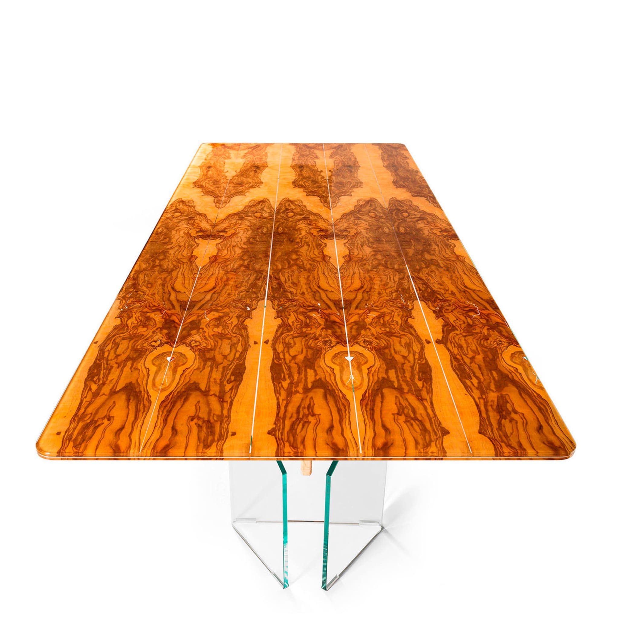 Glass&Wood Portofino Rectangular Table in Olive Wood - Alternative view 4