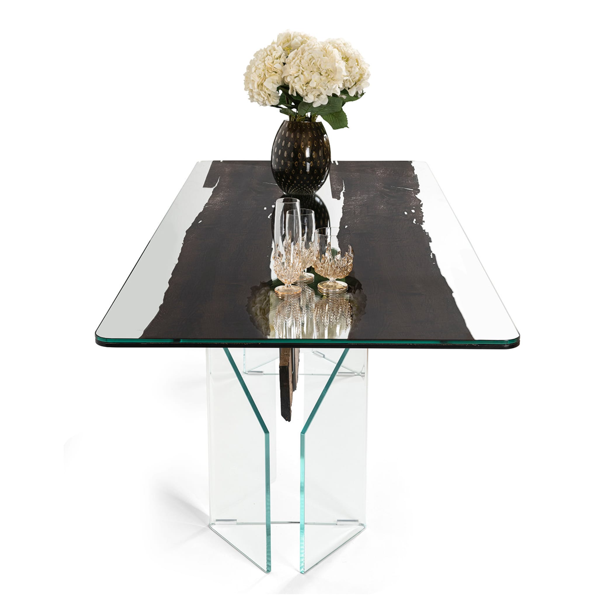 Glass&Wood Venezia Table in Black Oak - Alternative view 3