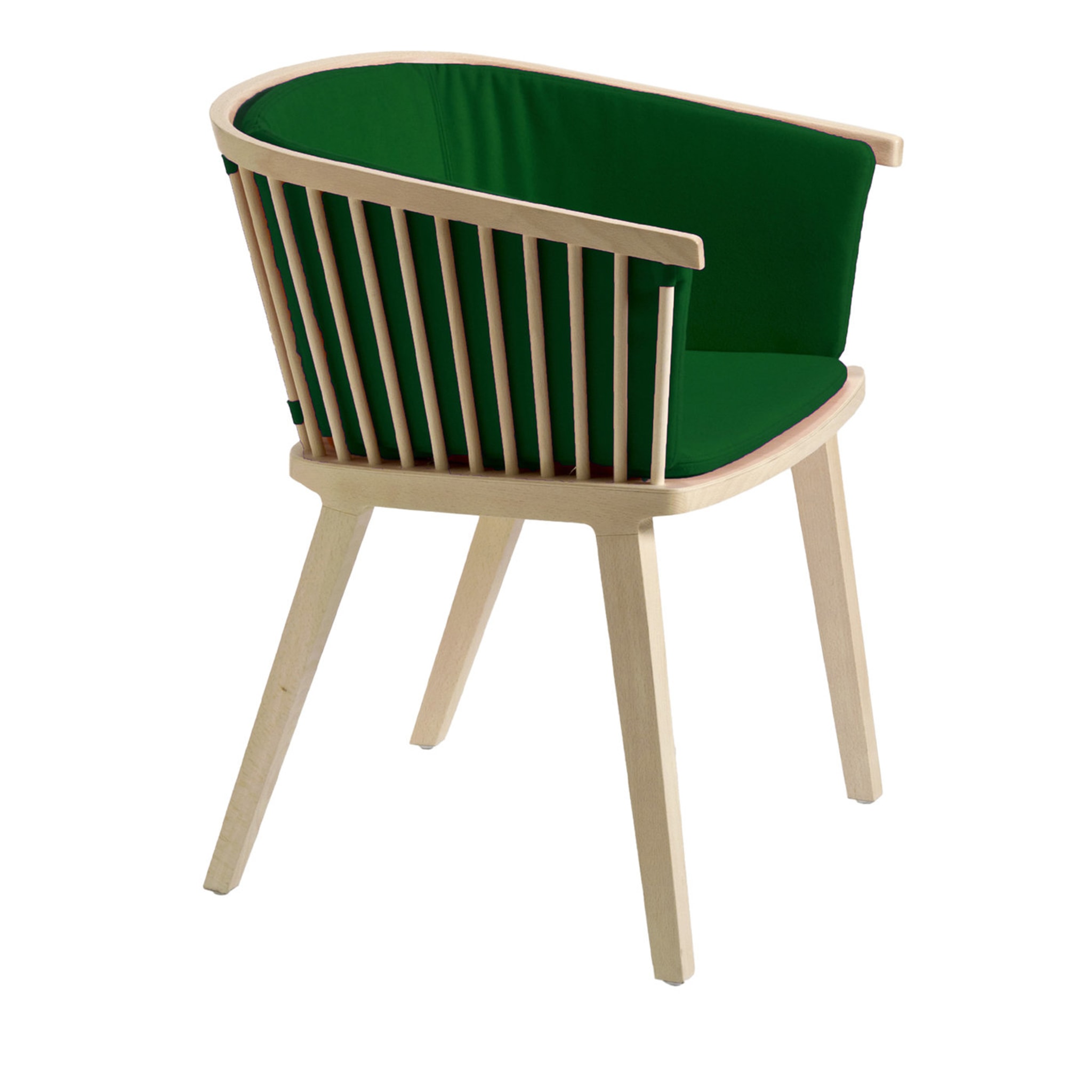 Secreto Natural Beech Wood Green Dining Chair - Main view
