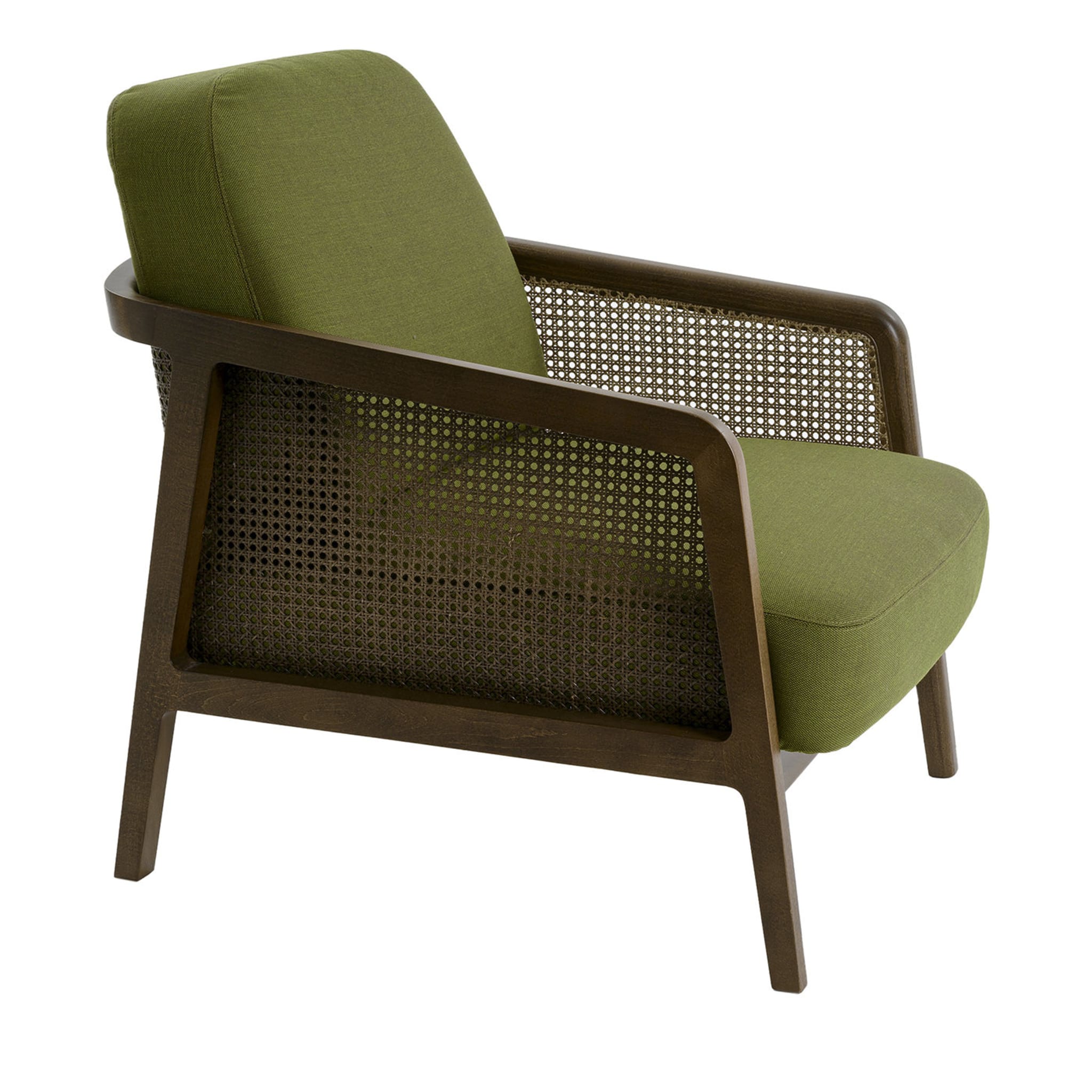 Vienna Lounge Canaletto Walnut Green Armchair by Emmanuel Gallina - Main view