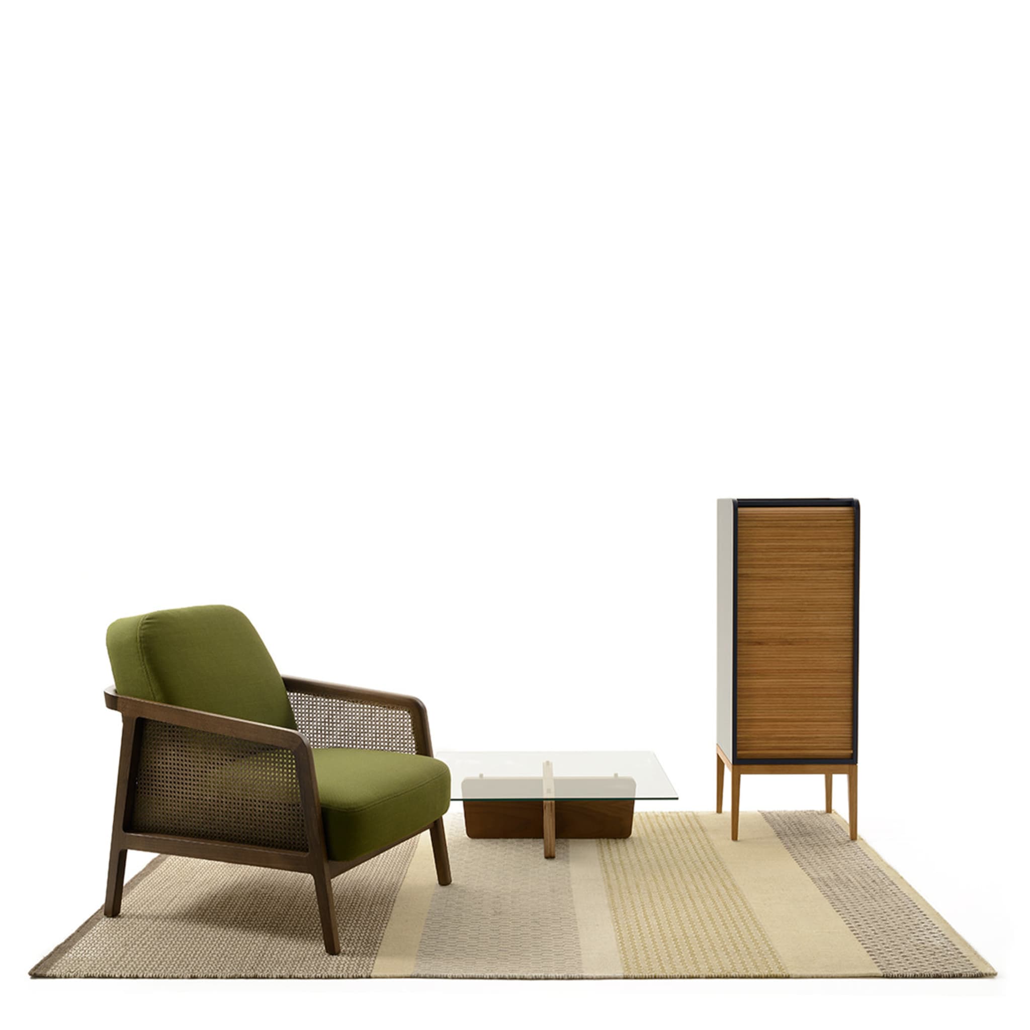 Vienna Lounge Canaletto Walnut Green Armchair by Emmanuel Gallina - Alternative view 1
