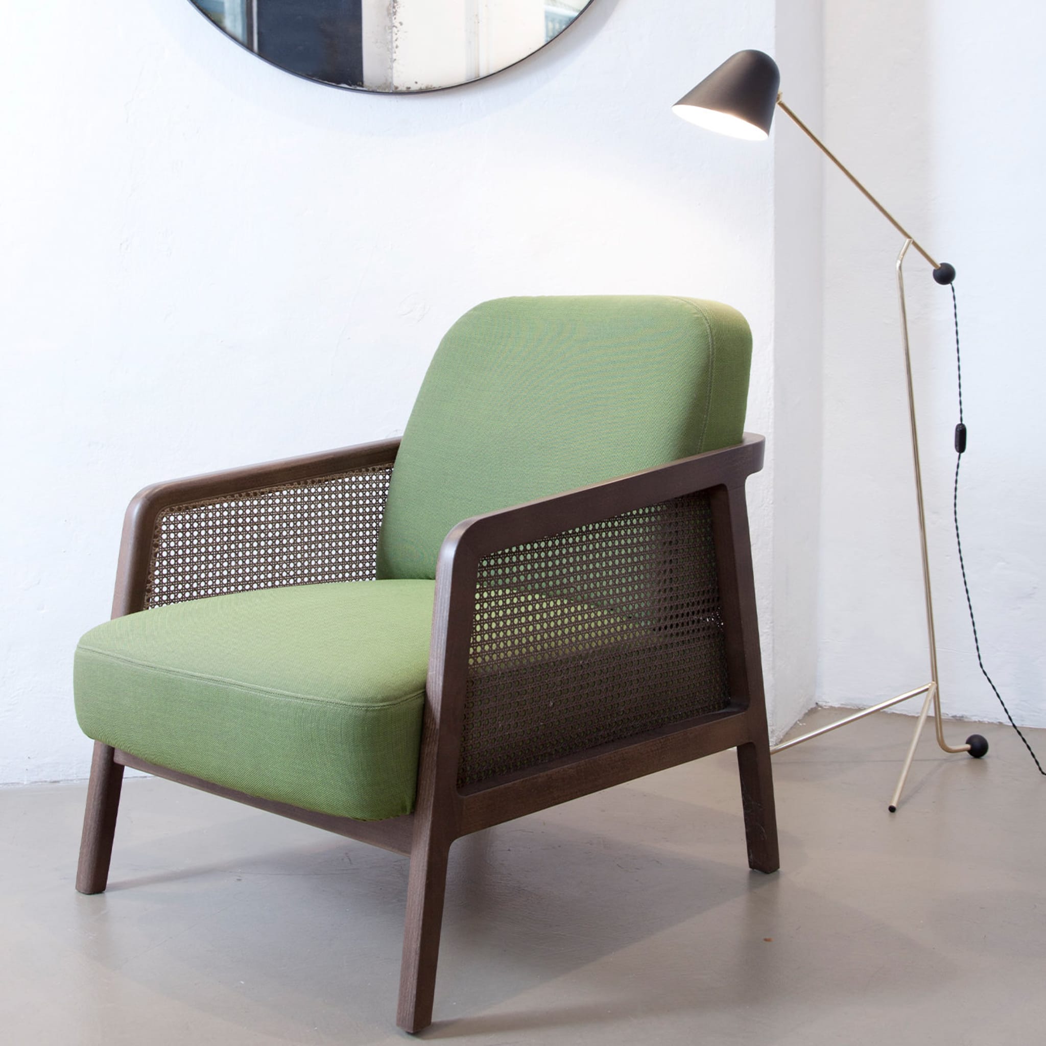 Vienna Lounge Canaletto Walnut Green Armchair by Emmanuel Gallina - Alternative view 2