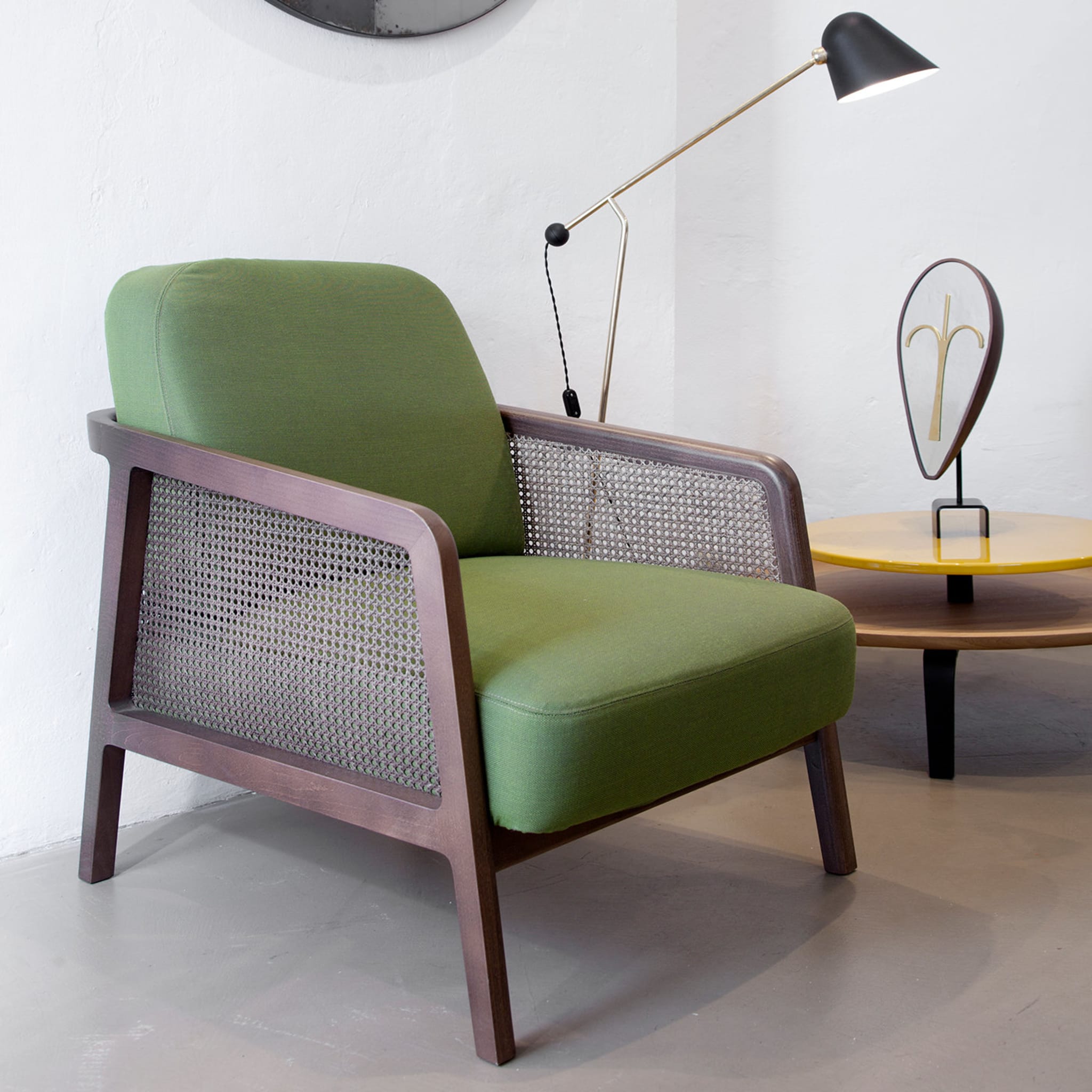 Vienna Lounge Canaletto Walnut Green Armchair by Emmanuel Gallina - Alternative view 3