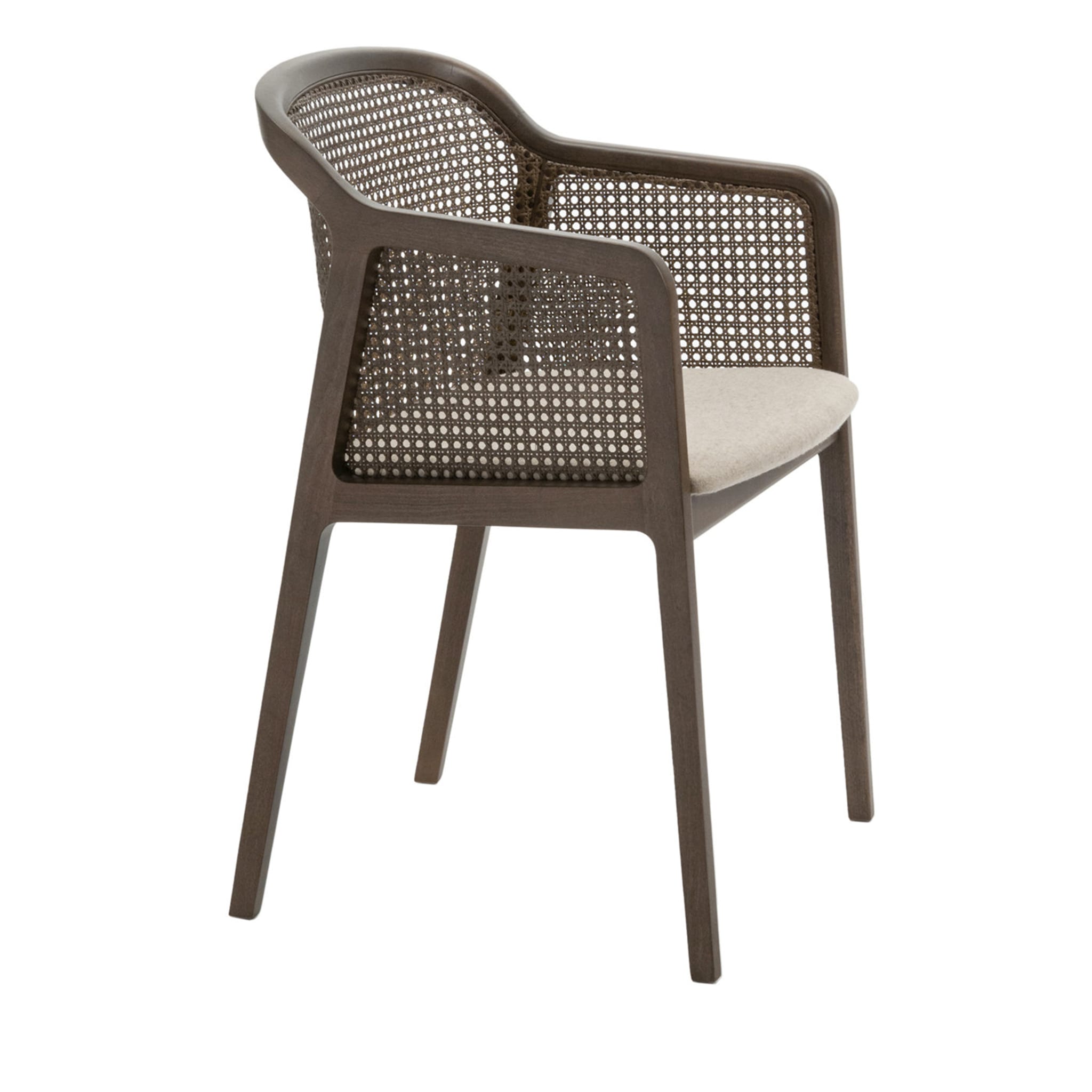 Vienna Straw and Canaletto Walnut Greige Dining Chair - Main view