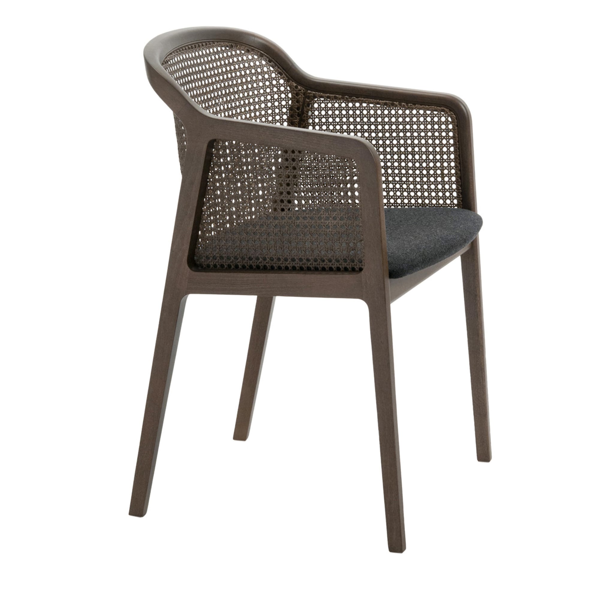 Vienna Straw and Canaletto Walnut Black Dining Chair - Main view