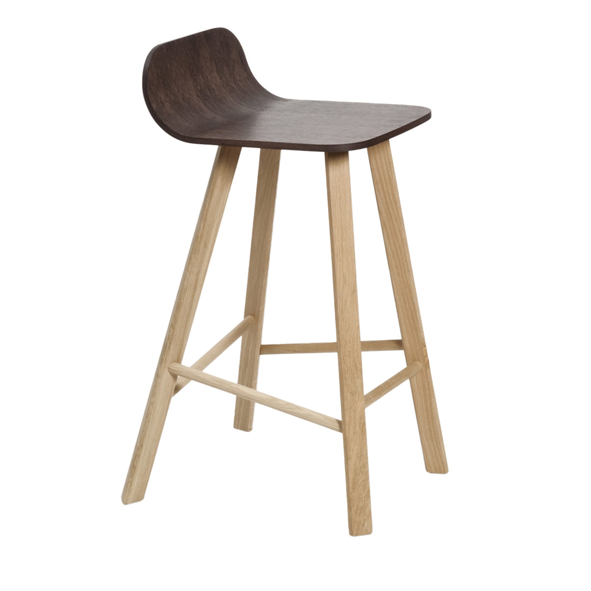 Tria Low Back Brown Stool - Main view