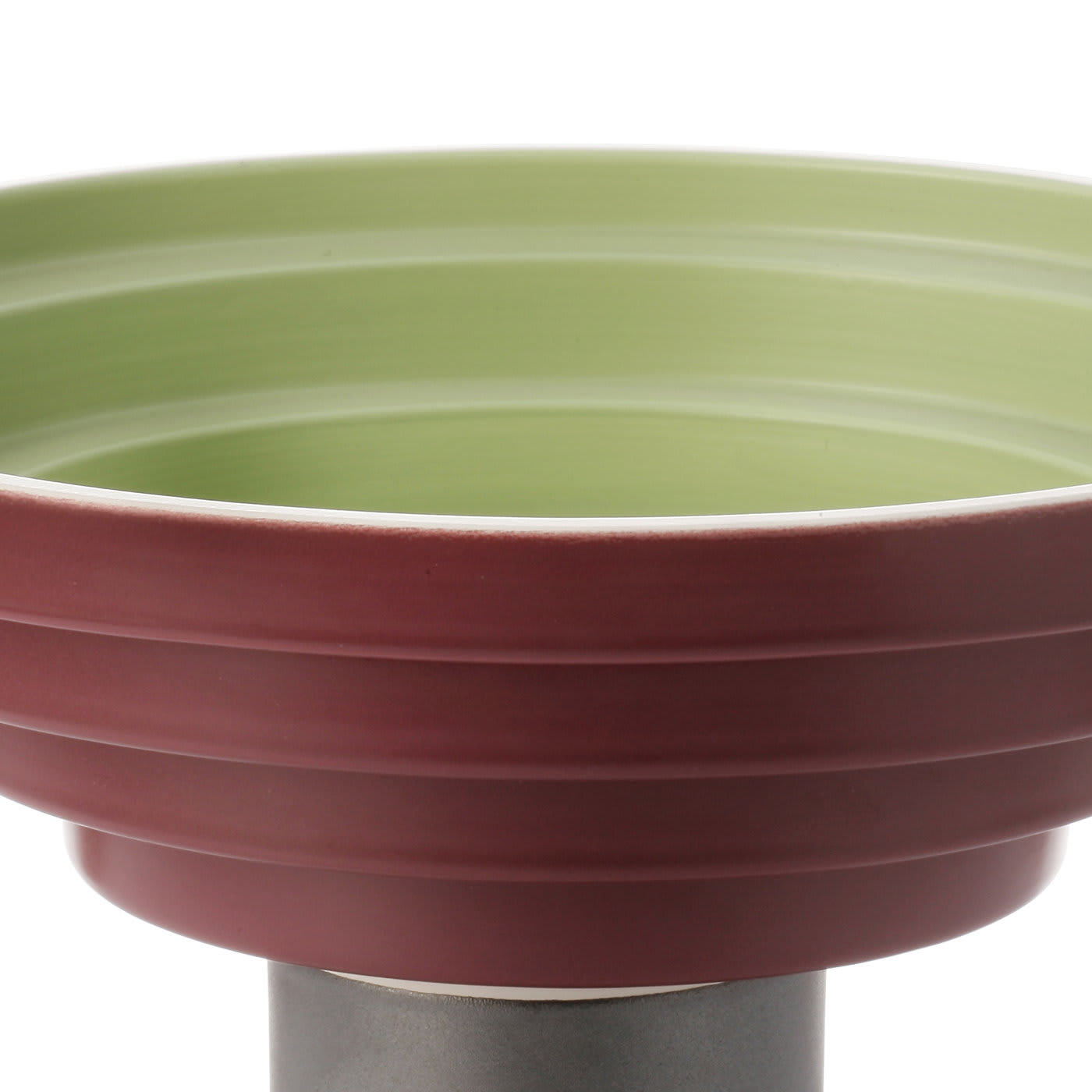 Large Green and Red Centerpiece by Ettore Sottsass - Bitossi Ceramiche