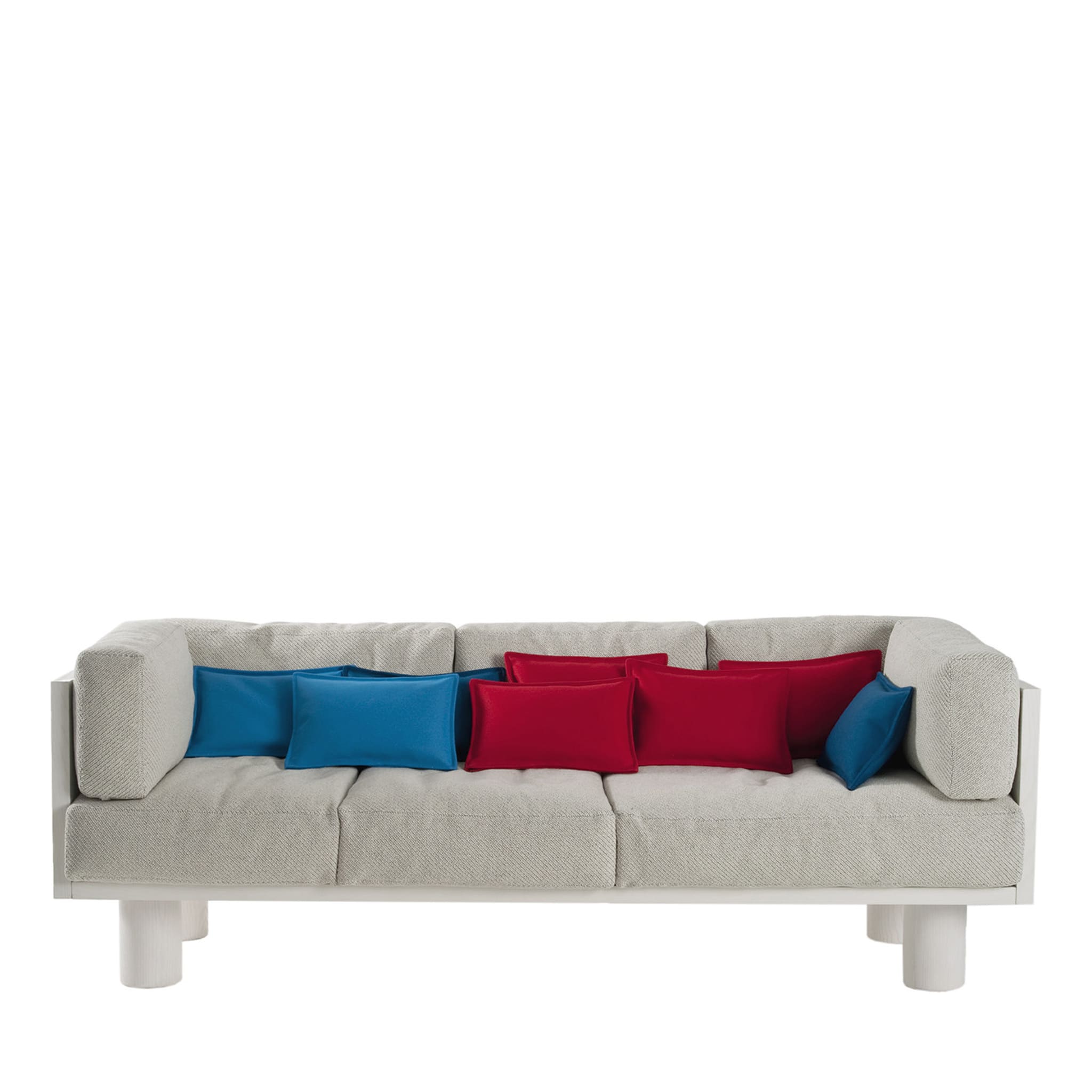 Ottomane Weiß Medium Sofa - Hauptansicht