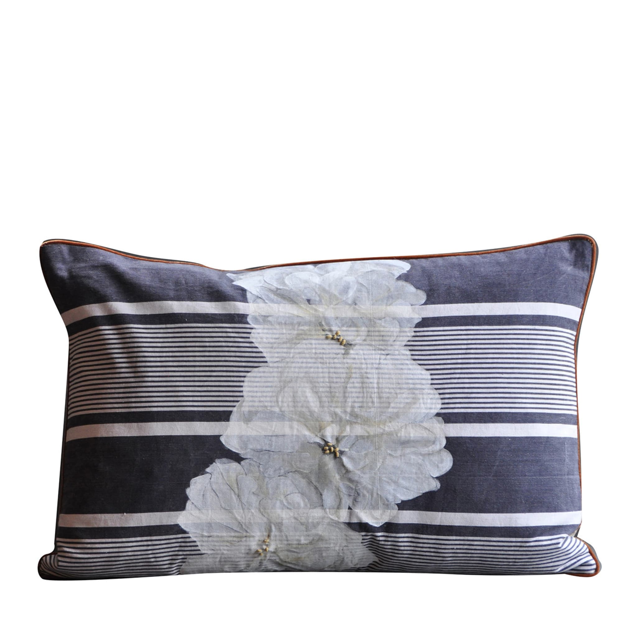 Flowers and Stripes Rectangular Cushion - Main view