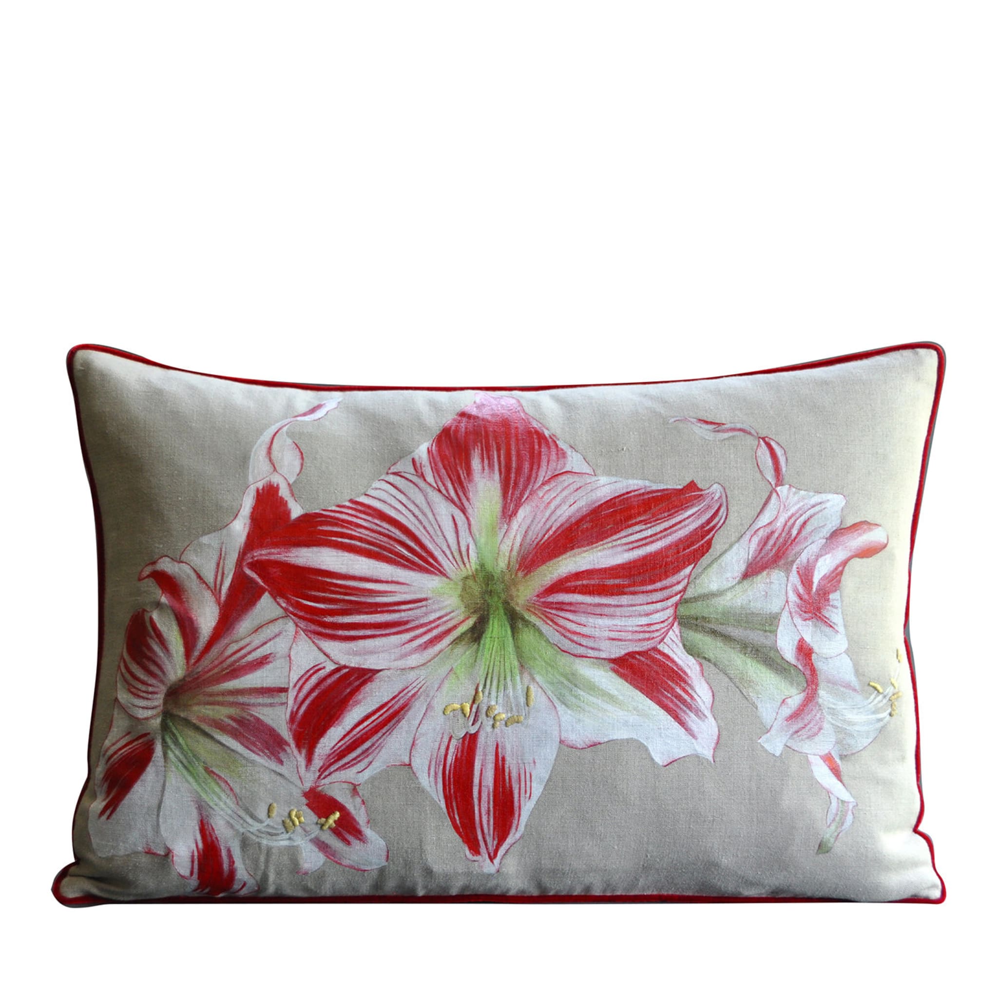 Amaryllis Flowers Rectangular Cushion - Main view