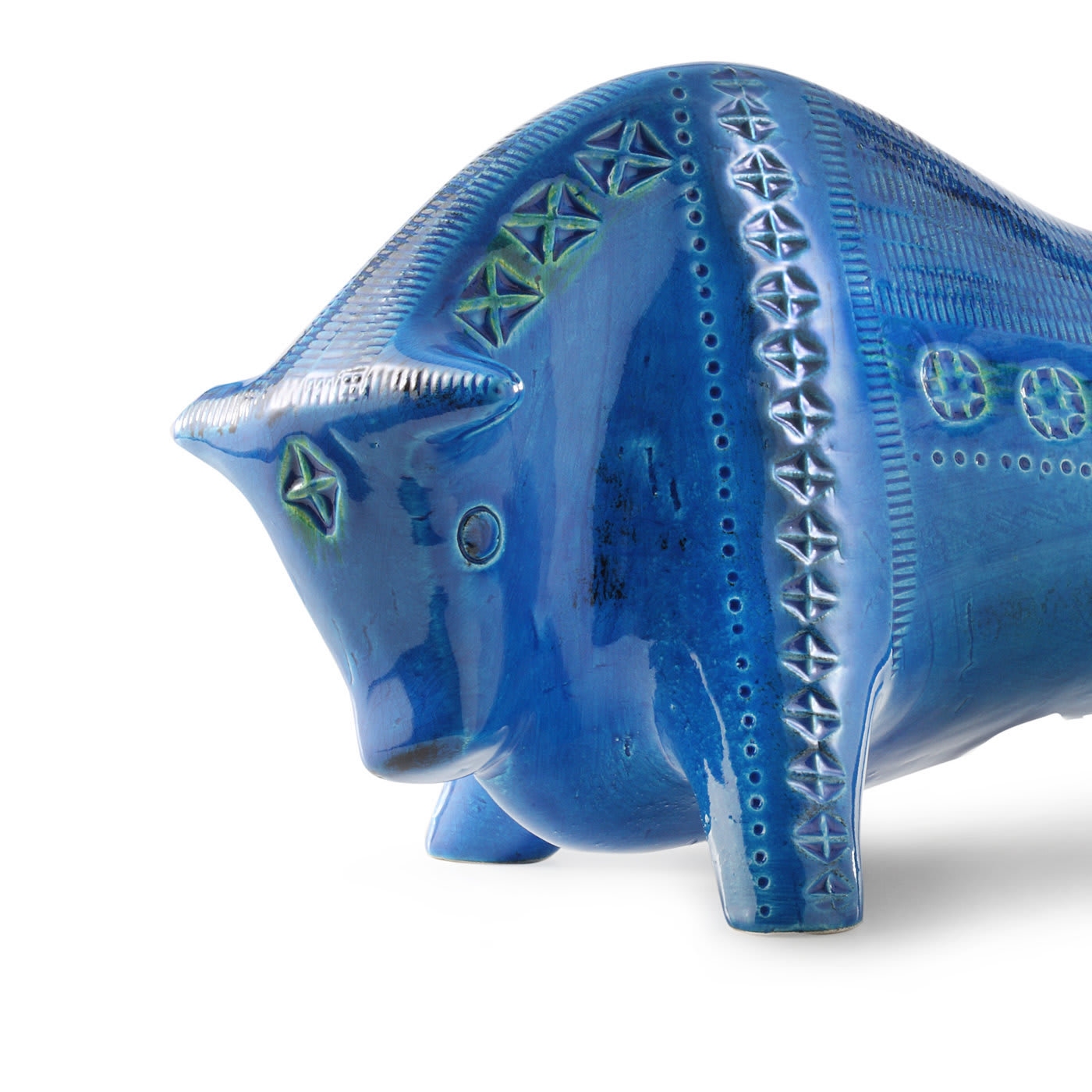 Blue Bull Sculpture by Aldo Londi - Bitossi Ceramiche