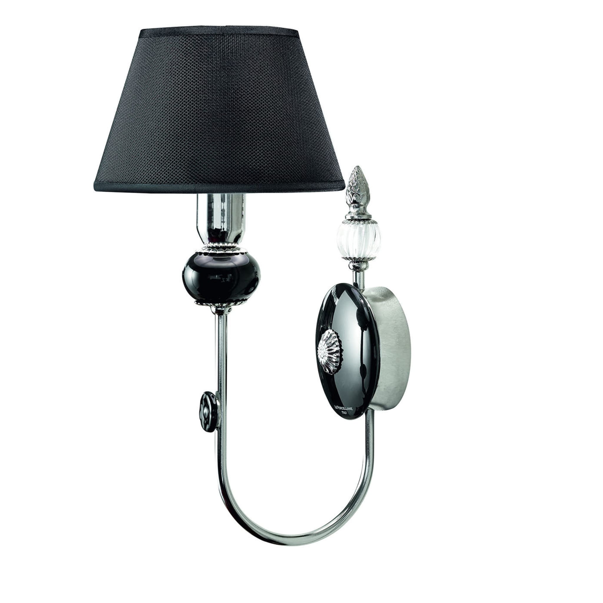 Glam 1-Light Sconce with Black Shade - Main view