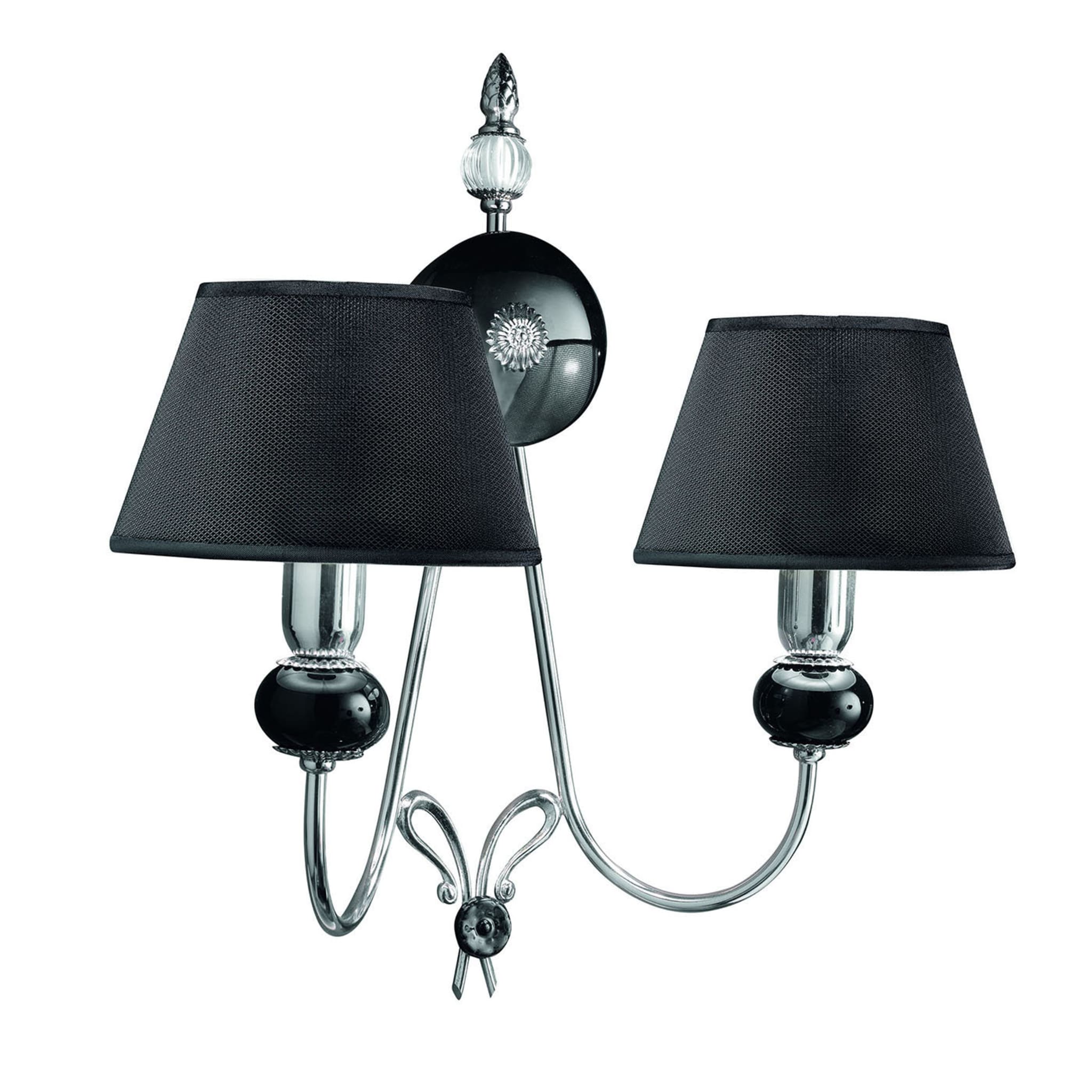 Glam 2-Light Sconce with Black Shade - Main view