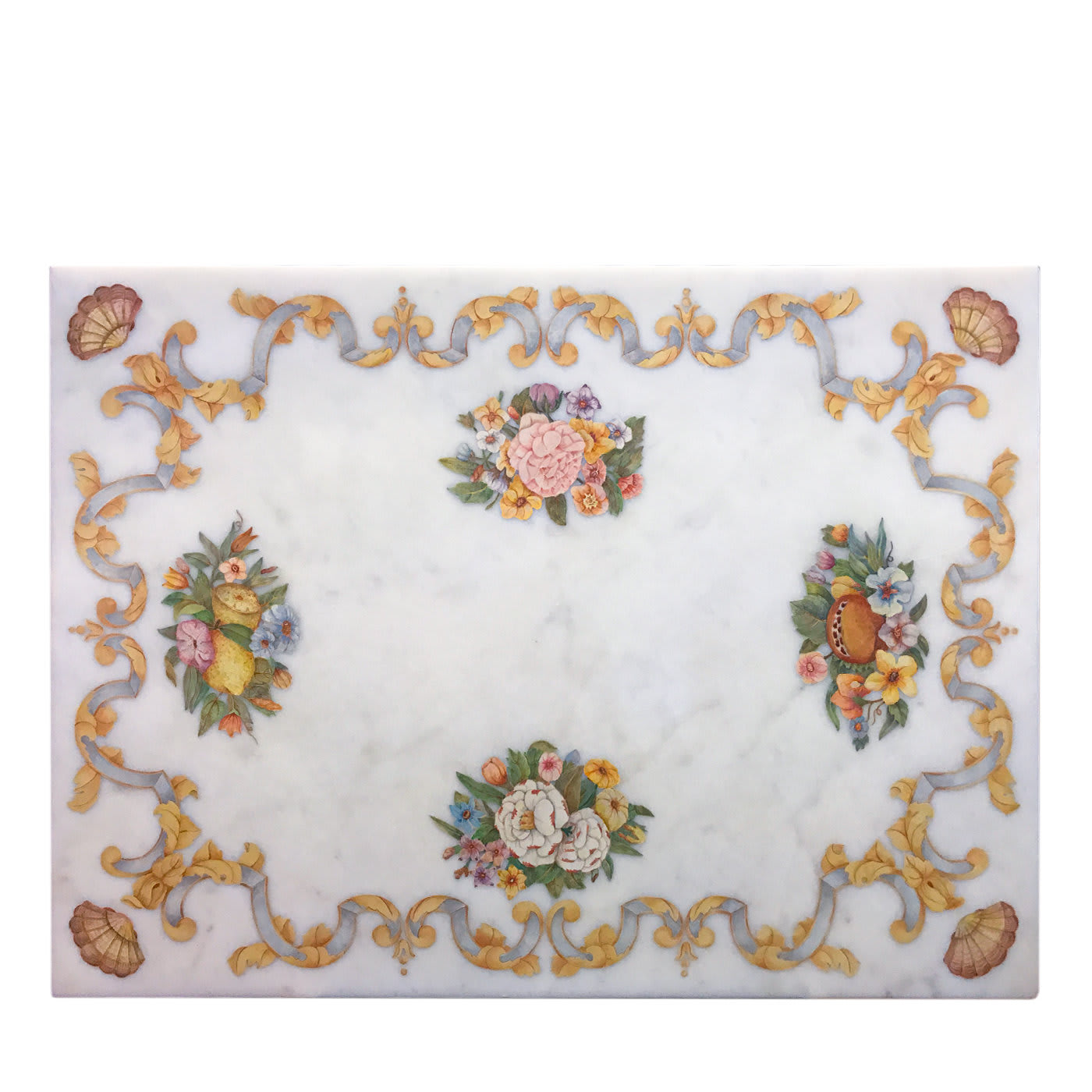 Pitti Marble Inlay Table - Bianco Bianchi