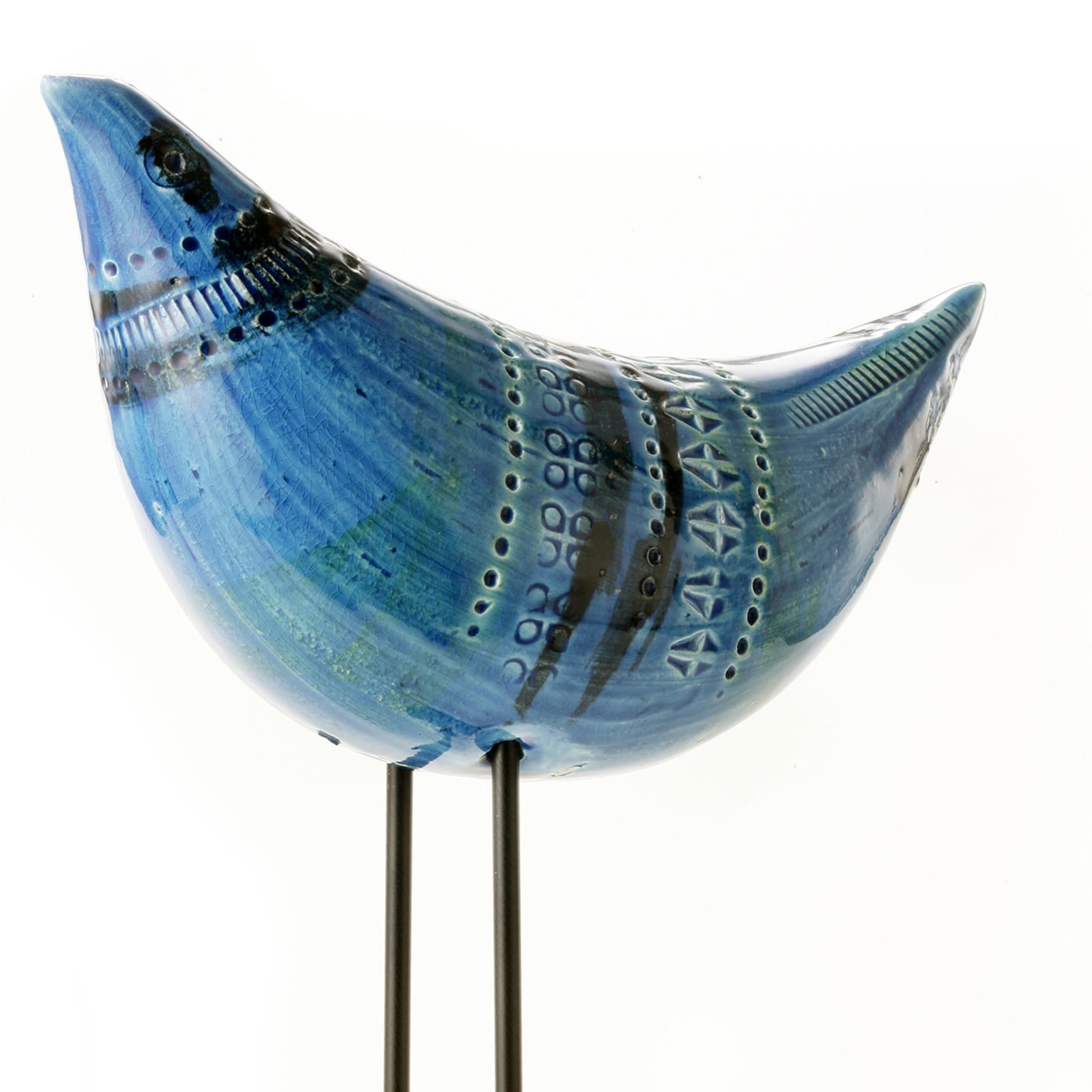 Blauer Vogel Skulptur von Aldo Londi - Alternative Ansicht 1