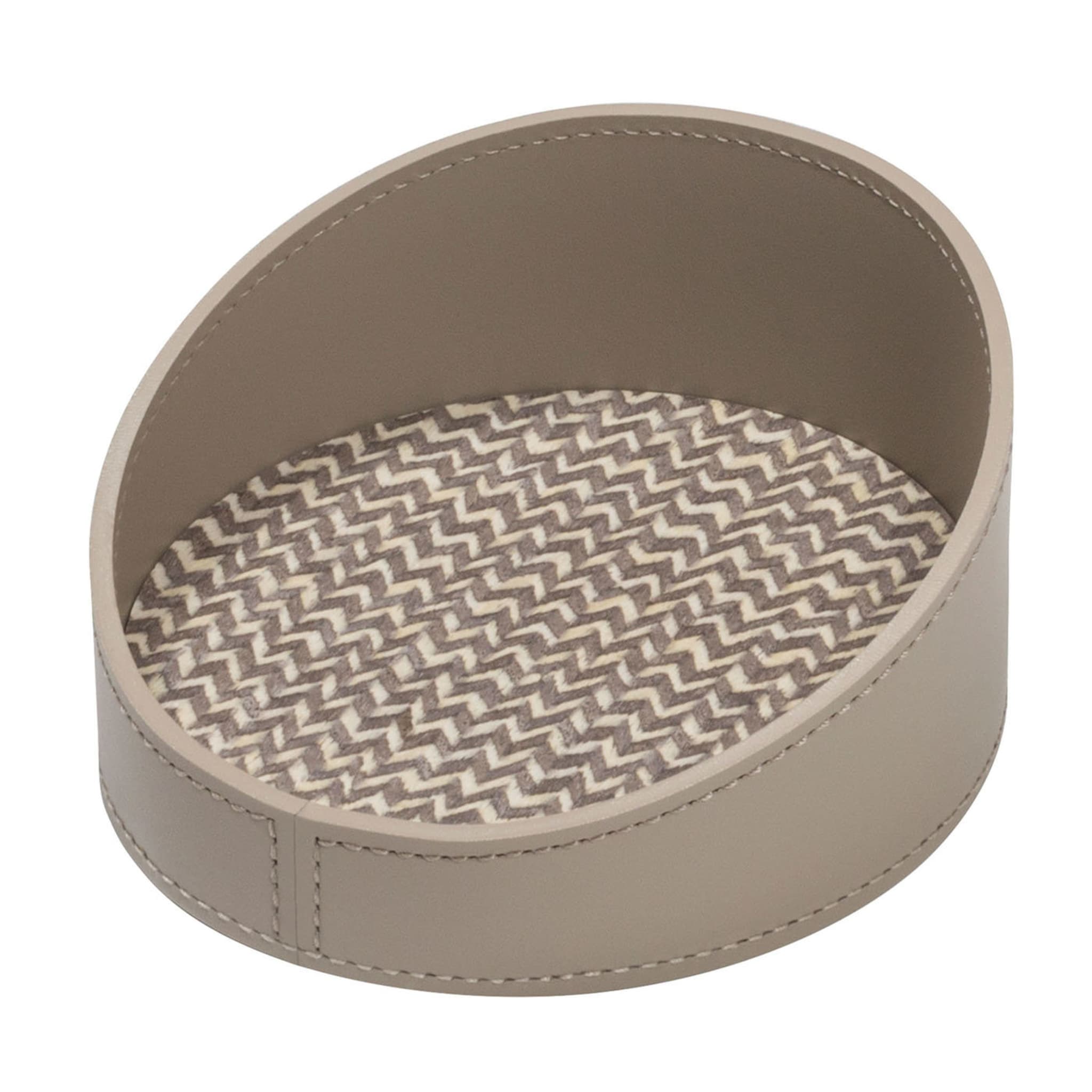 Chevron Beige Oval Small Valet Tray - Main view