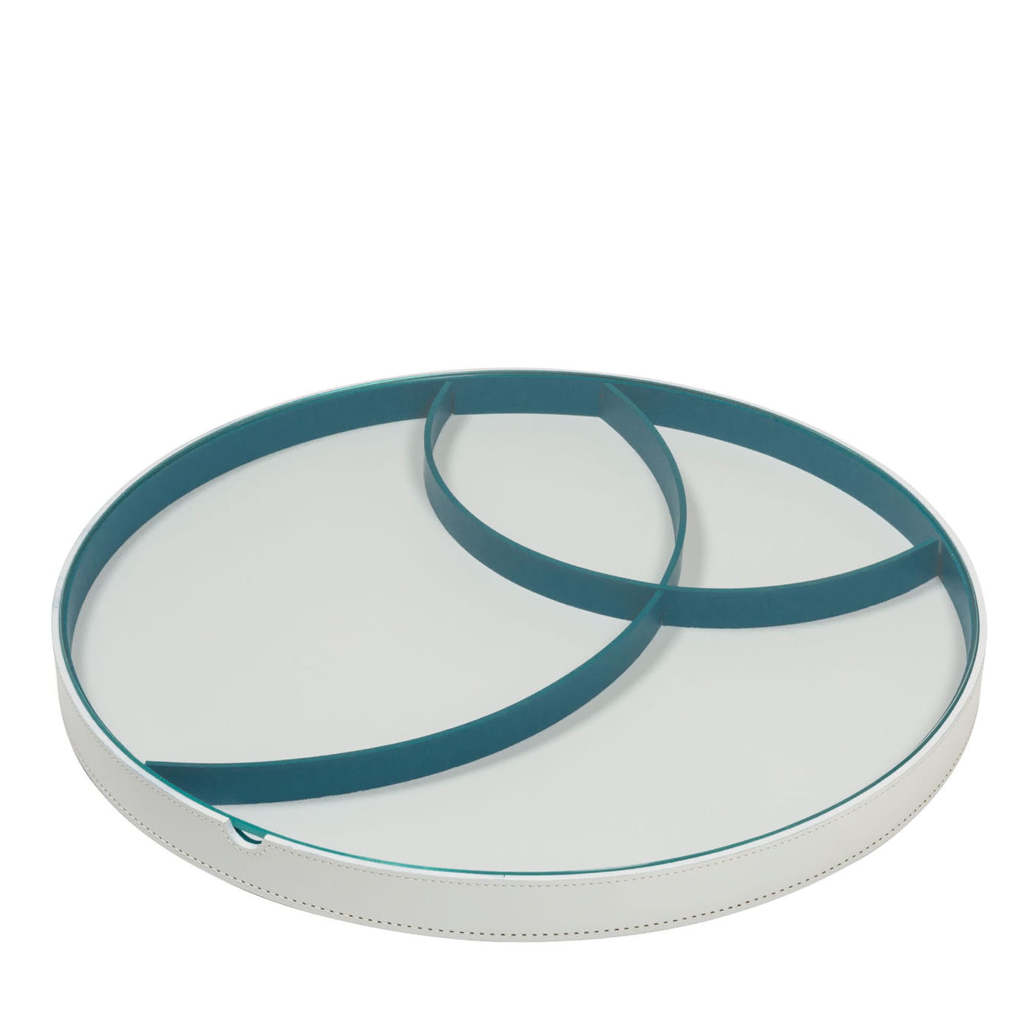 Orbit White Round Tray N. 1 with Dividers - Main view