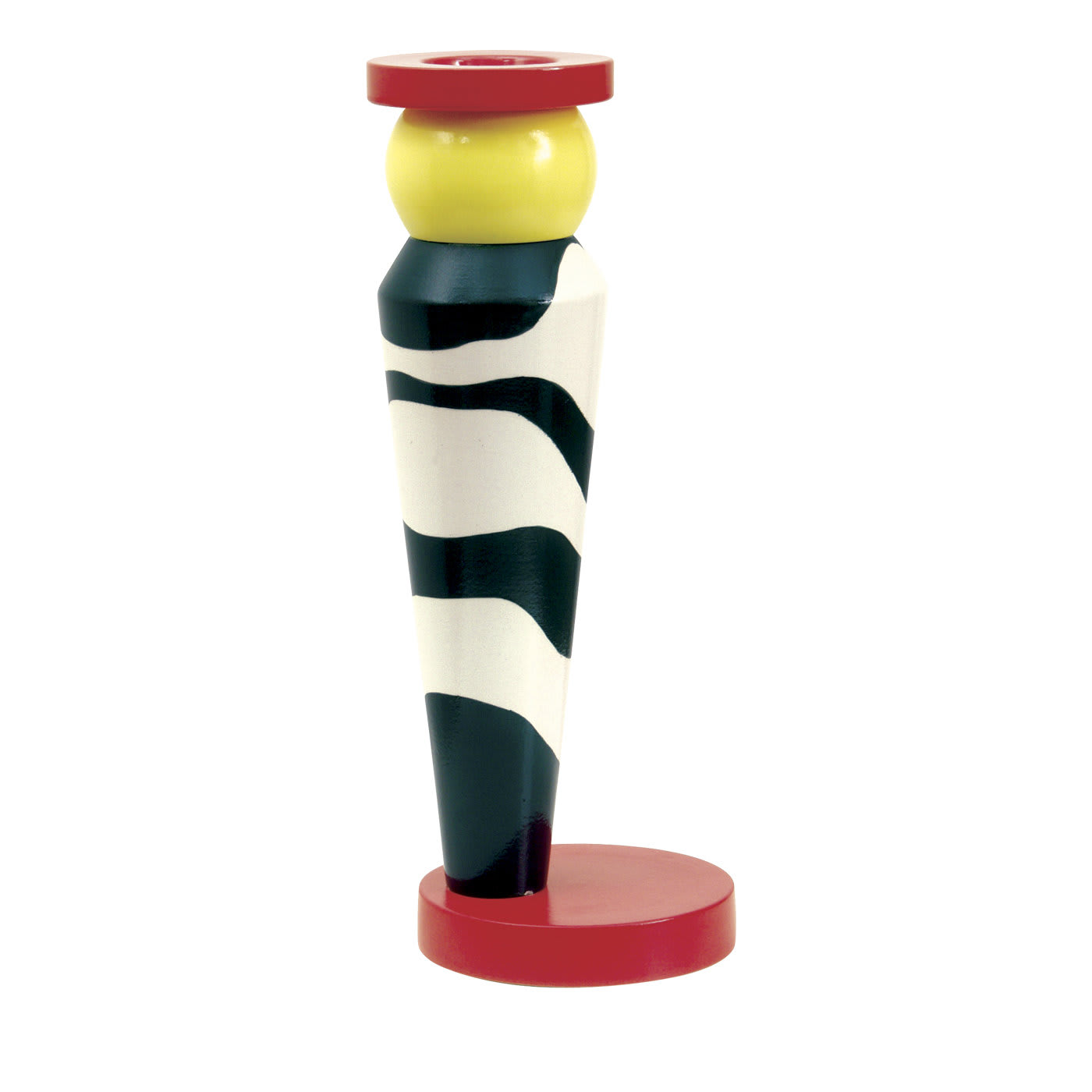 Red, Black and White Conic Vase by George J. Sowden - Bitossi Ceramiche
