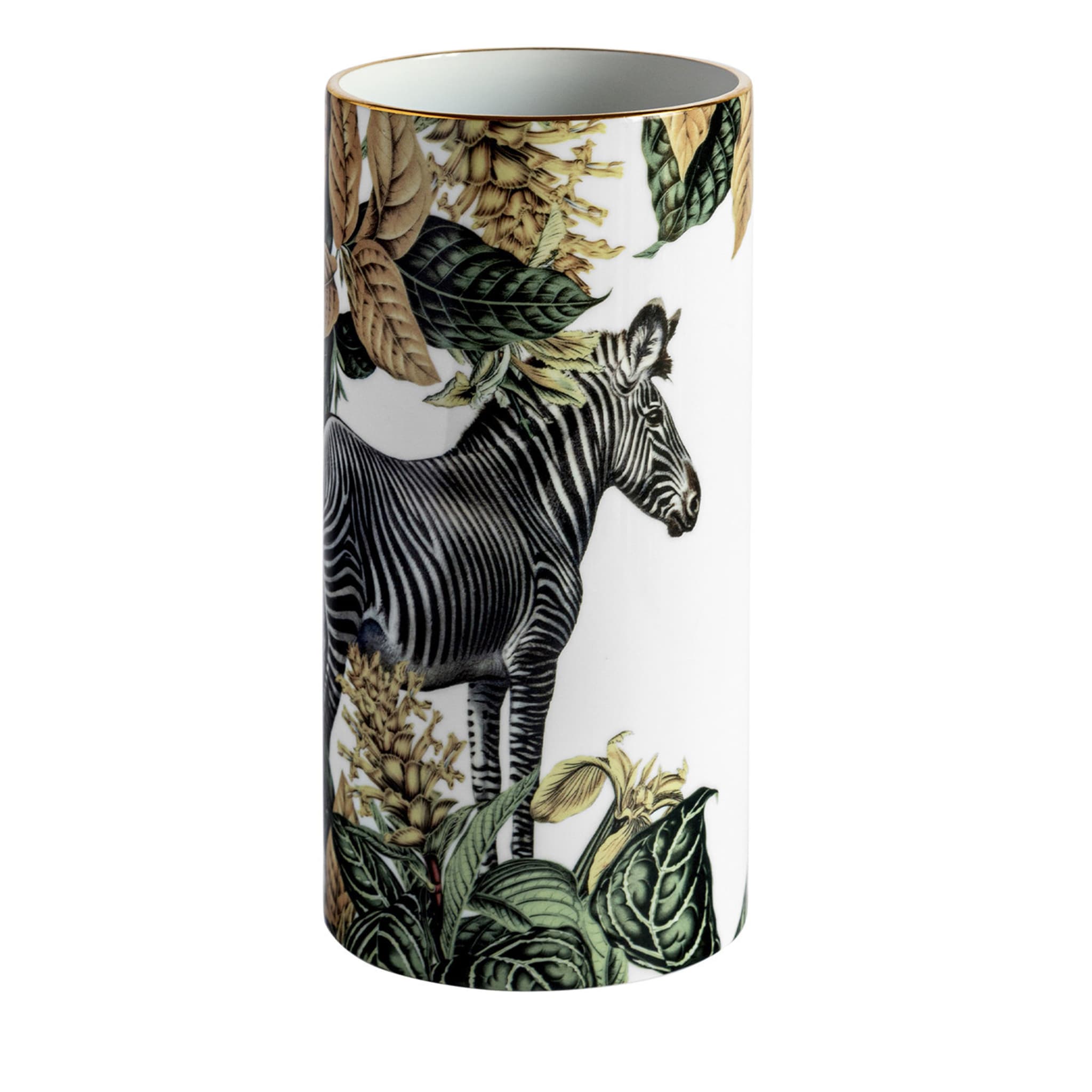 Animalia Vaso Cilindrico In Porcellana Con Zebra - Vista principale