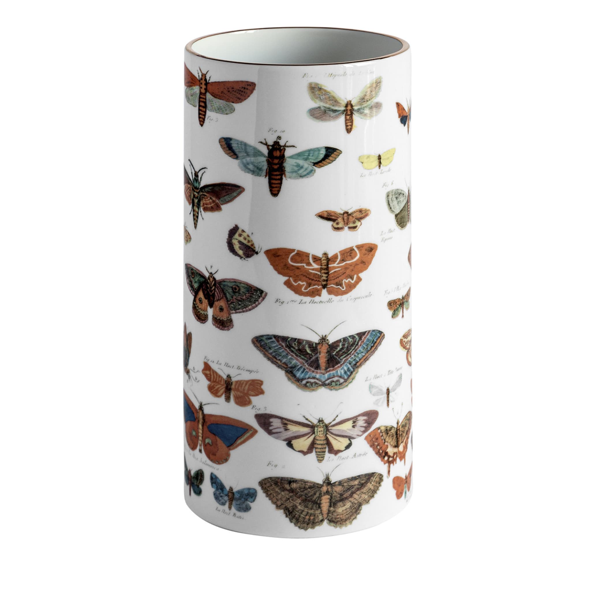 Butterflies Porcelain Cylindrical Vase - Main view
