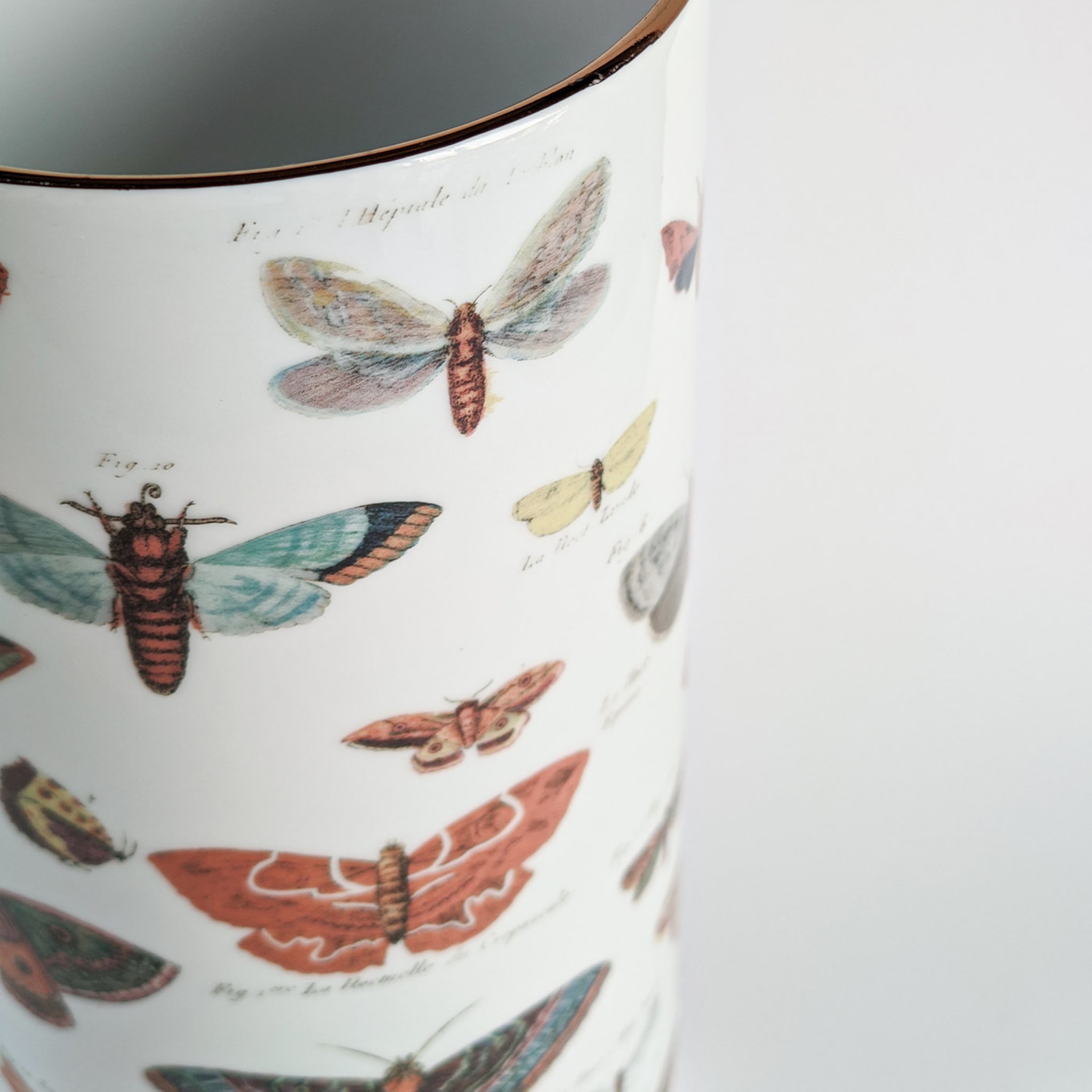 Butterflies Porcelain Cylindrical Vase - Alternative view 5
