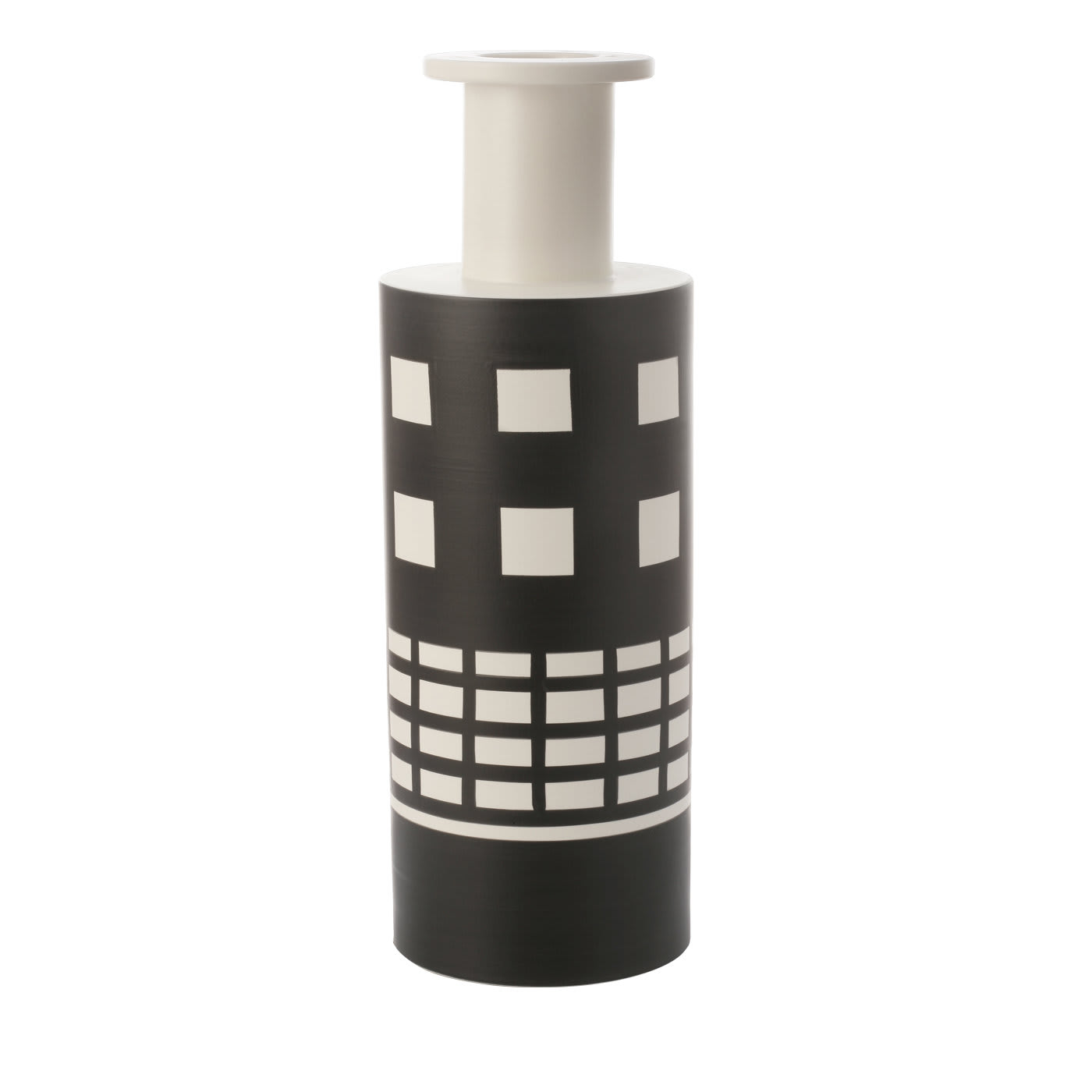 Black and White Reel Vase by Ettore Sottsass - Bitossi Ceramiche
