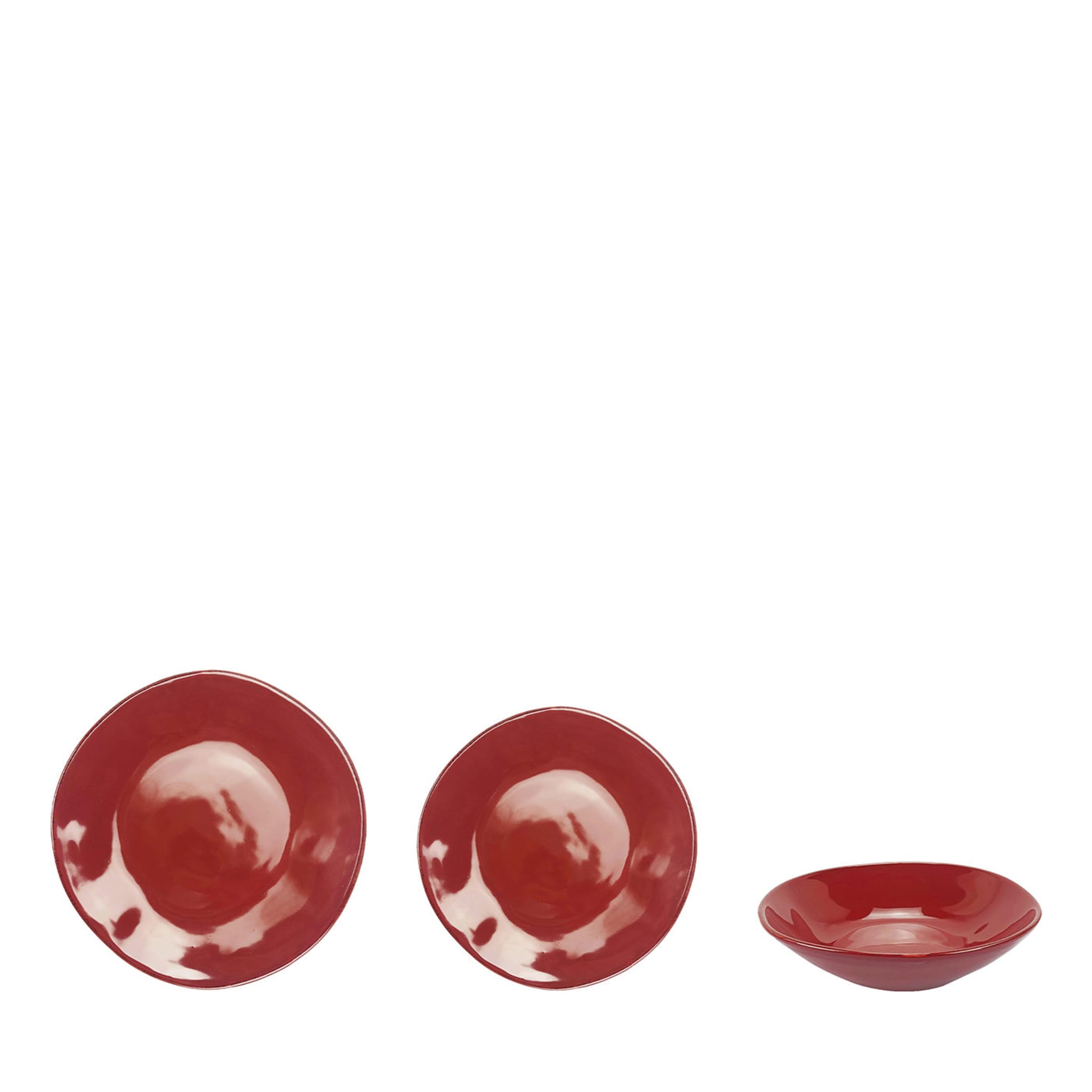 Materia 18-Piece Red Plate Setting - Main view