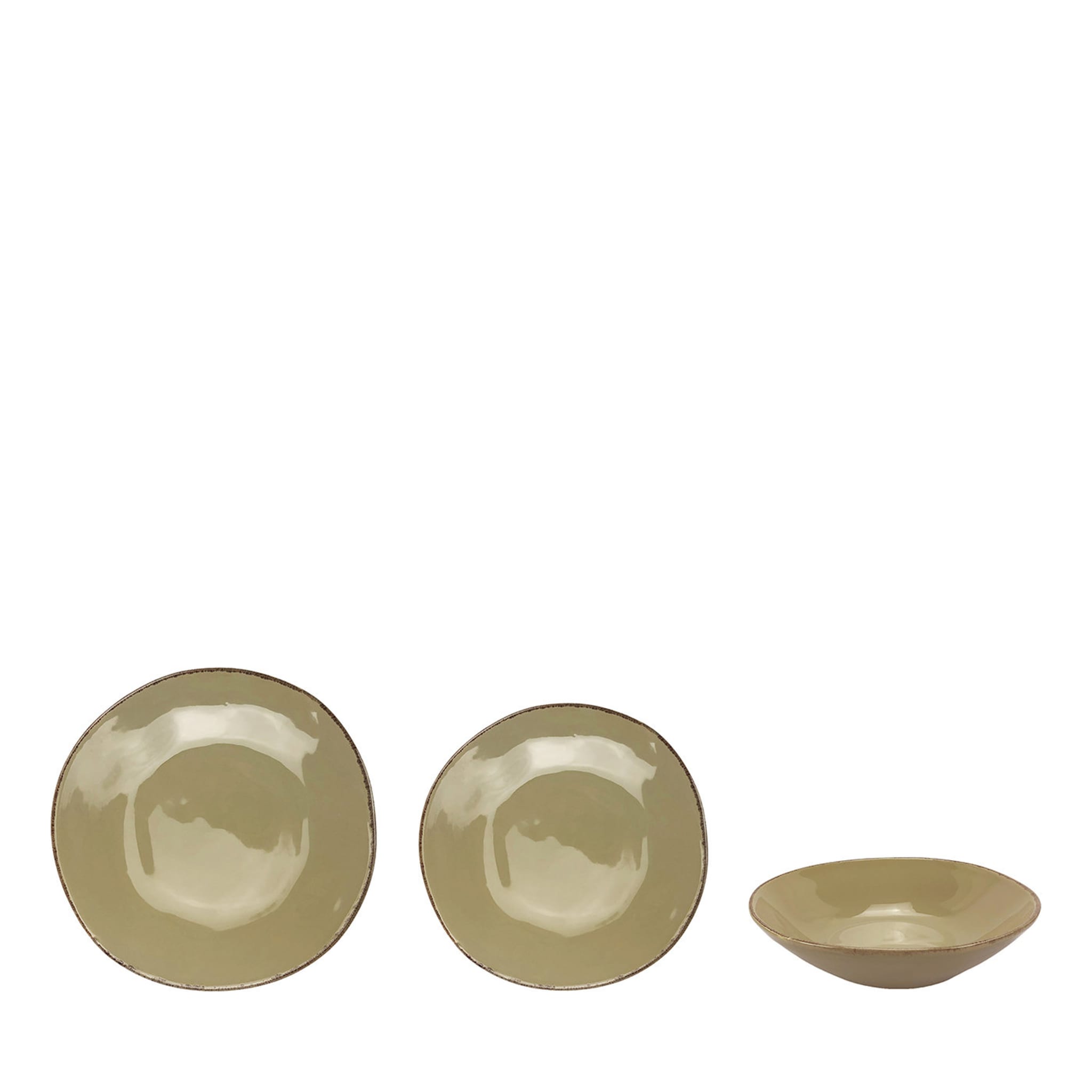 Materia 18-Piece Taupe Plate Setting - Main view