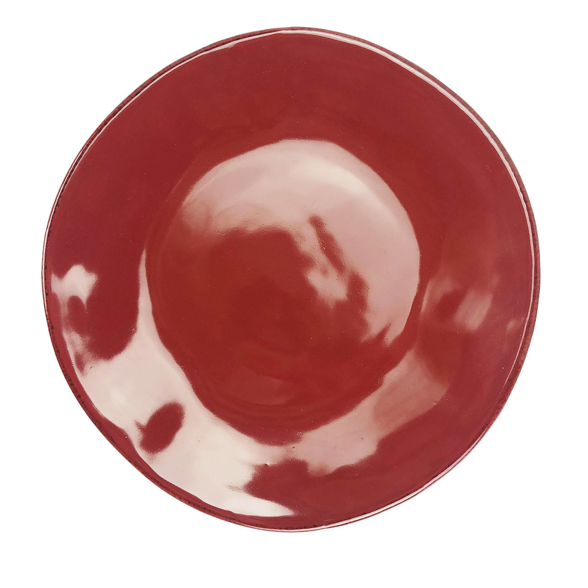 Materia 6er-Set runde rote Platzteller - Hauptansicht