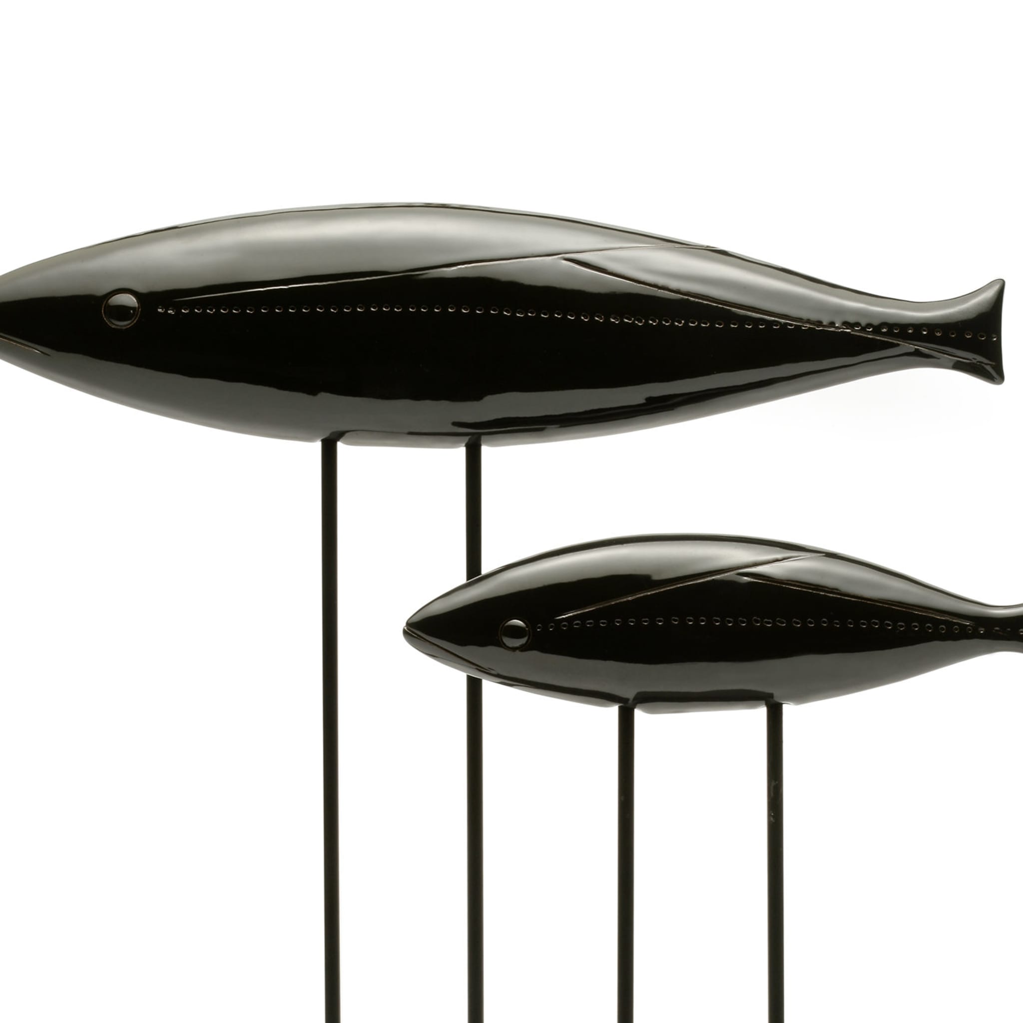 2er set schwarzer fisch skulptur by Aldo Londi - Alternative Ansicht 1