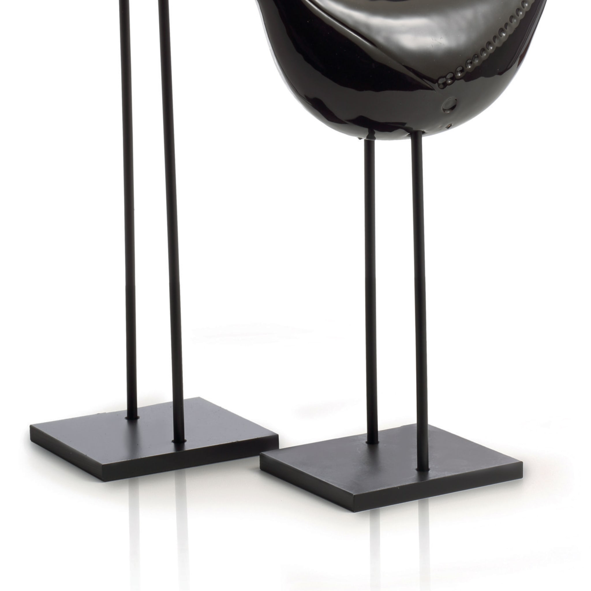 Set of 2 Black Birds Sculpture by Aldo Londi - Alternative view 2