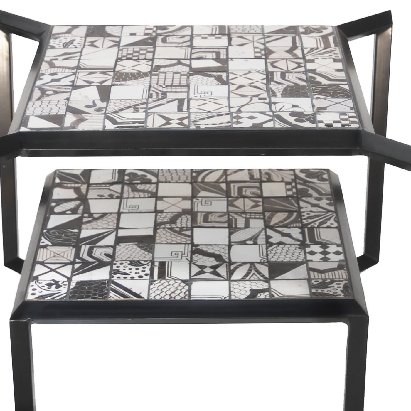 Black and White Spider Mosaic Tile Table - Francesco Della Femina