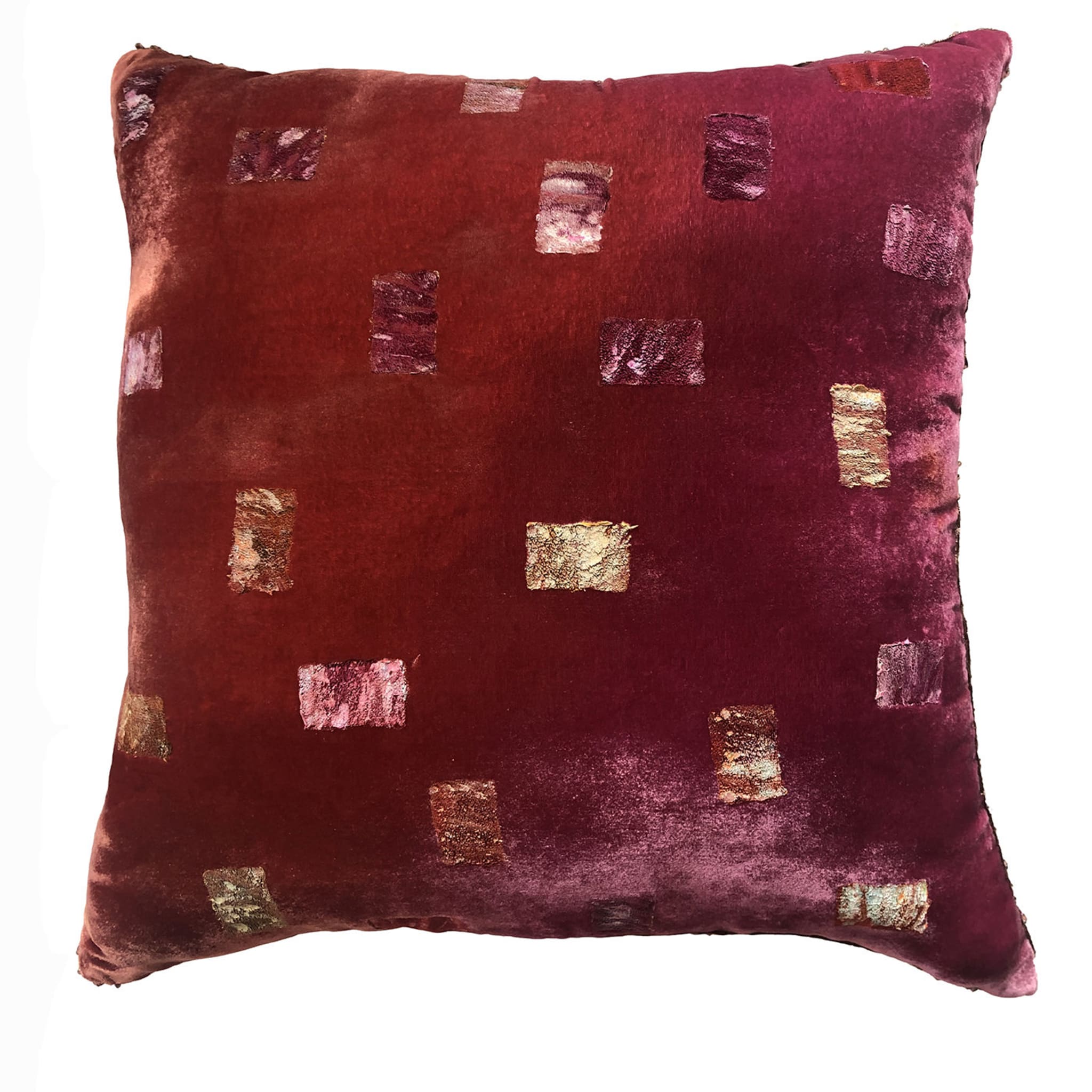 Pink and Red Velvet Cushion - Main view