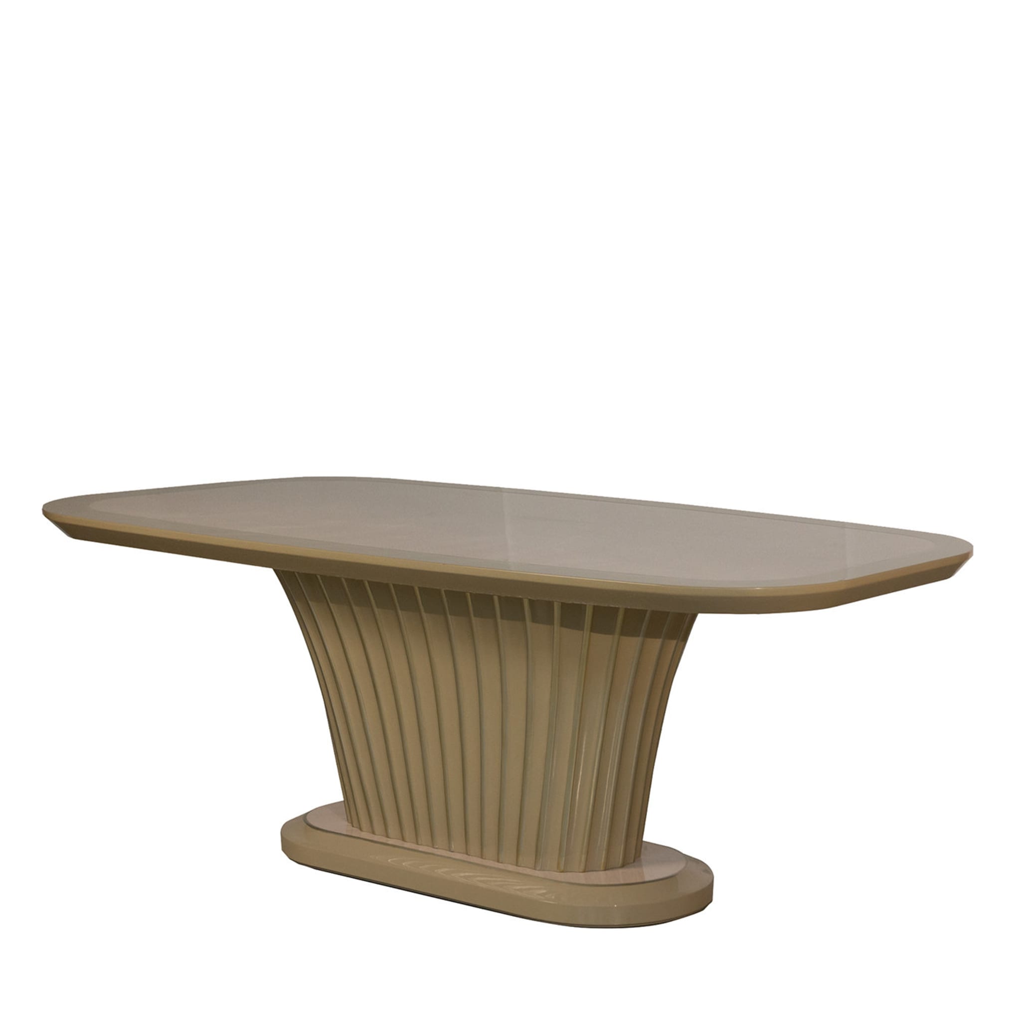 Oval Dove Gray Dining Table - Main view
