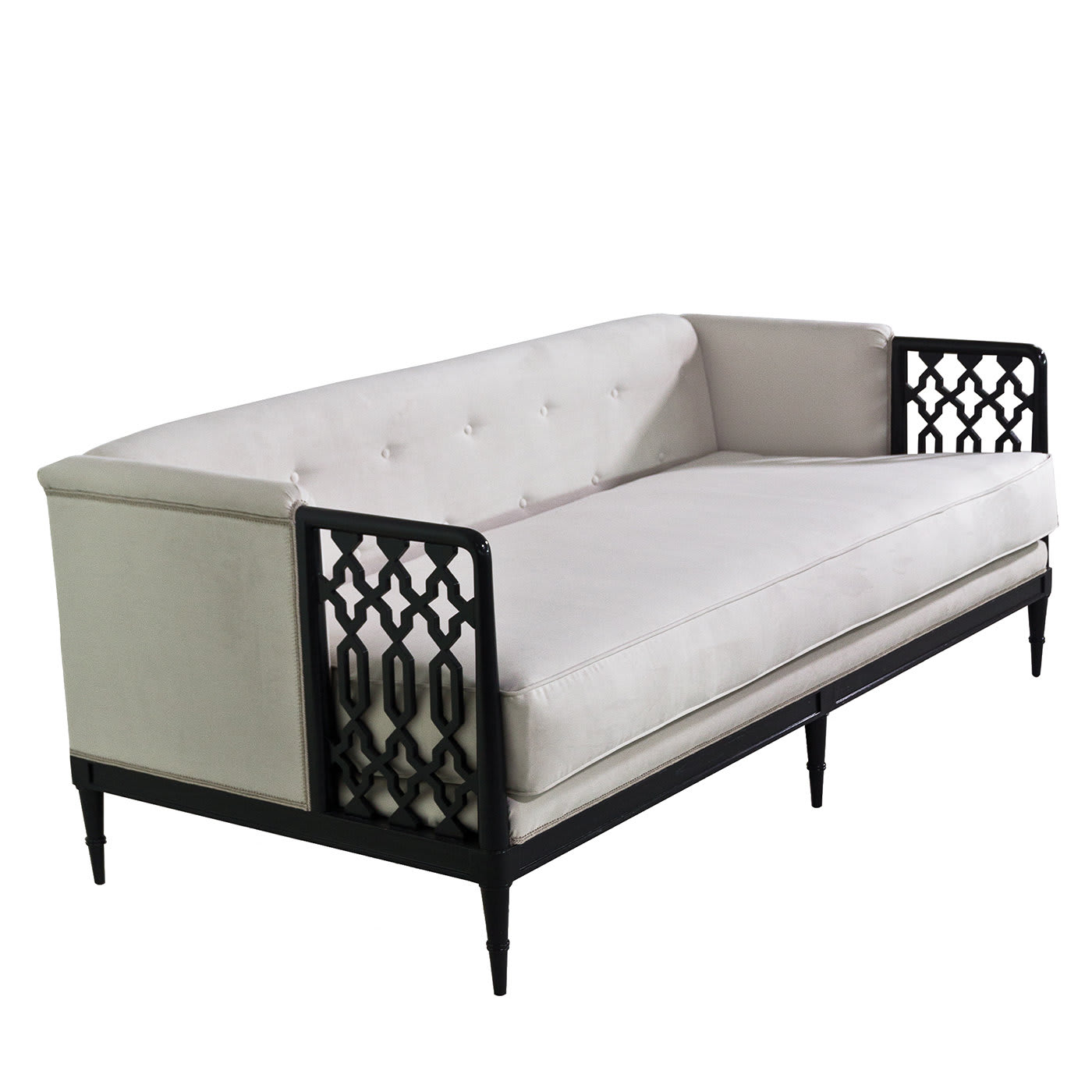 Colonial-Style Black-And-White Sofa - Palmobili
