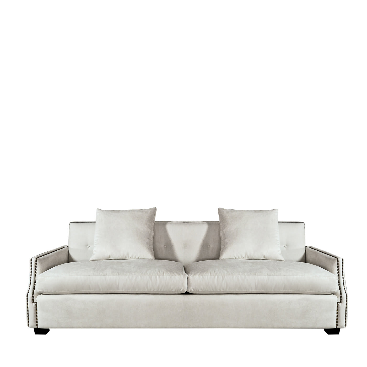 Studded Off-White Sofa - Palmobili