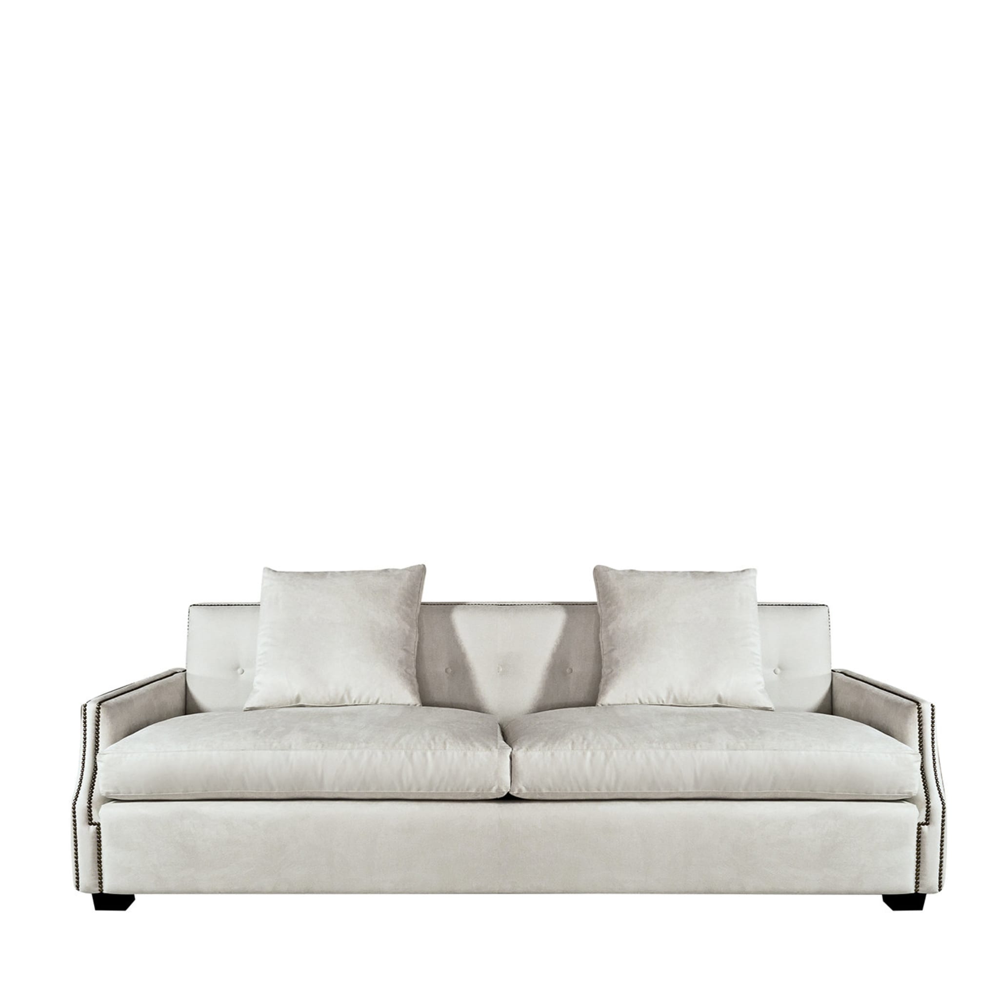 Studded Off-White Sofa - Main view