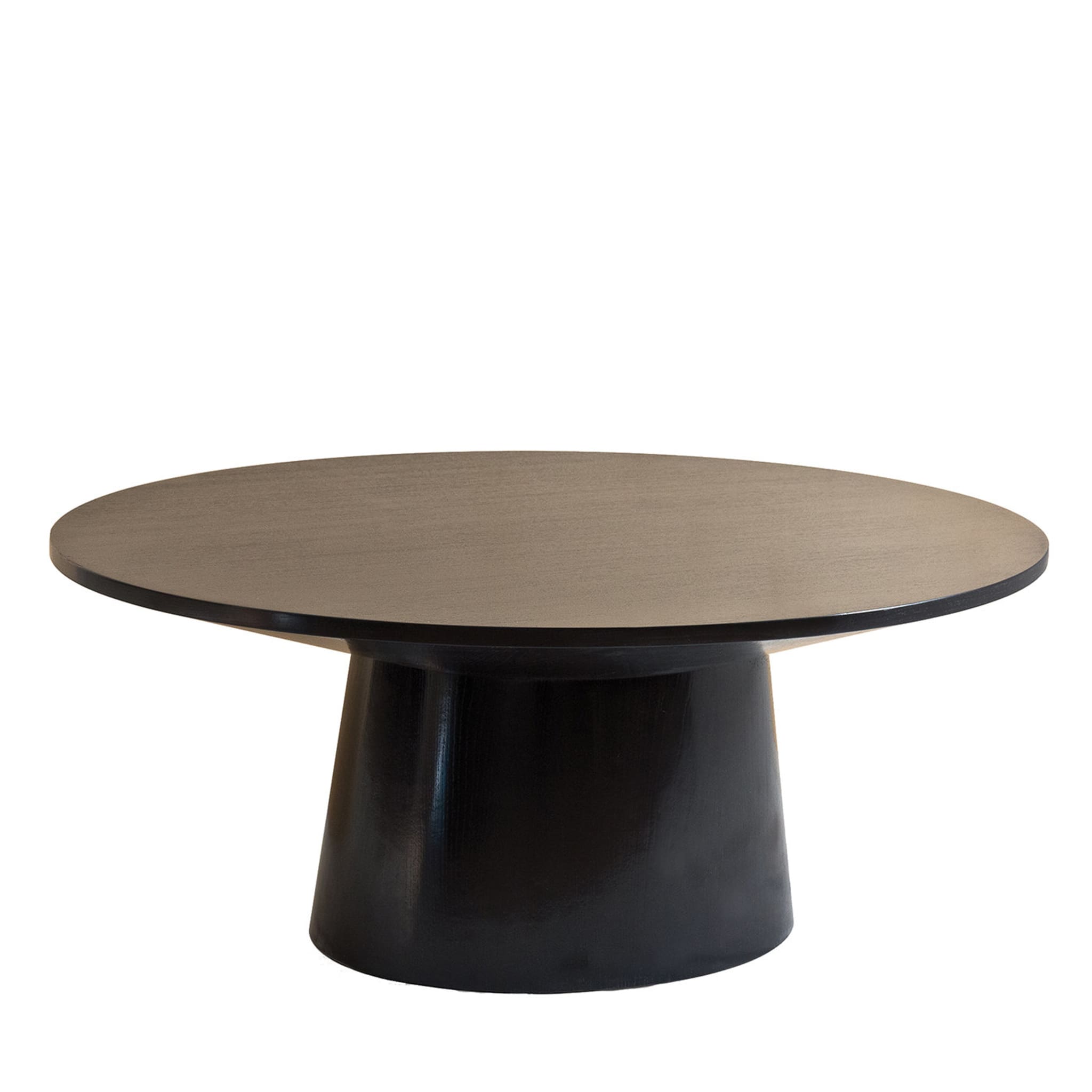 Table basse ovale en chêne teinté café - Vue principale