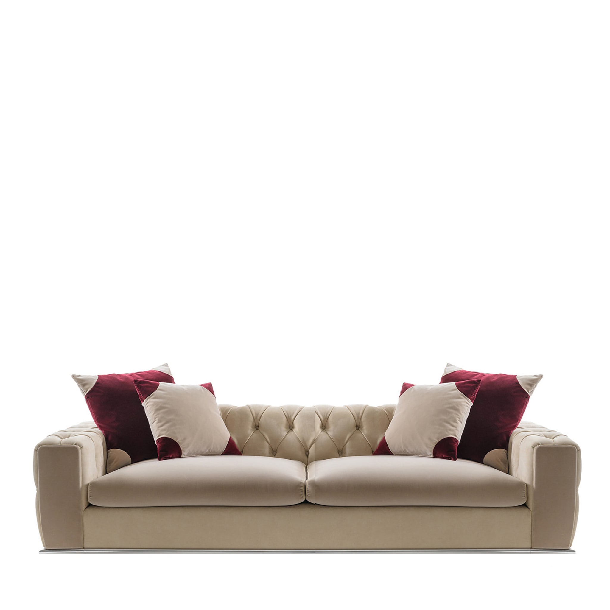 Sofa beige touffeté - Vue principale
