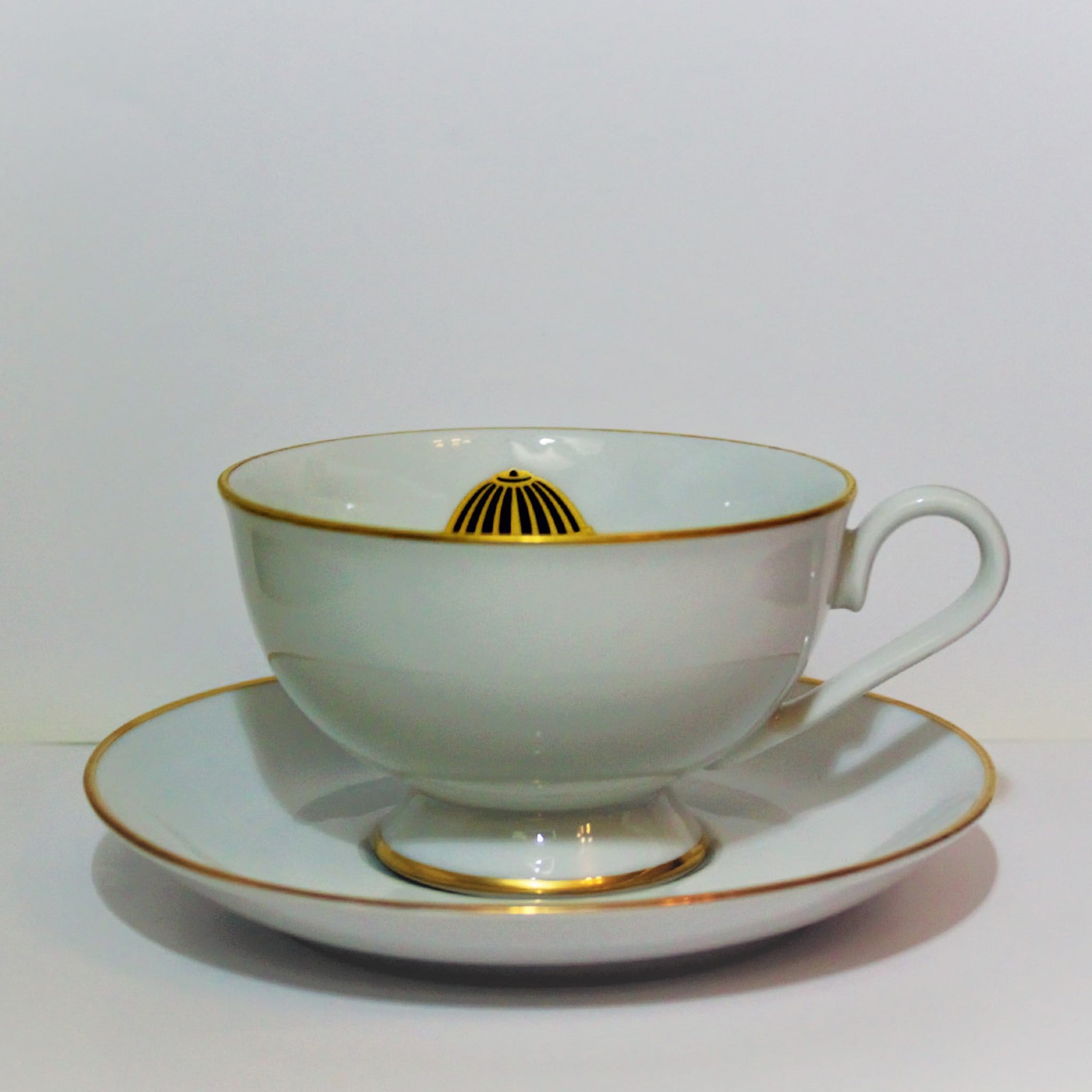 UOVO Blue Tea Cup with saucer - Set of 4 - Alternative view 2