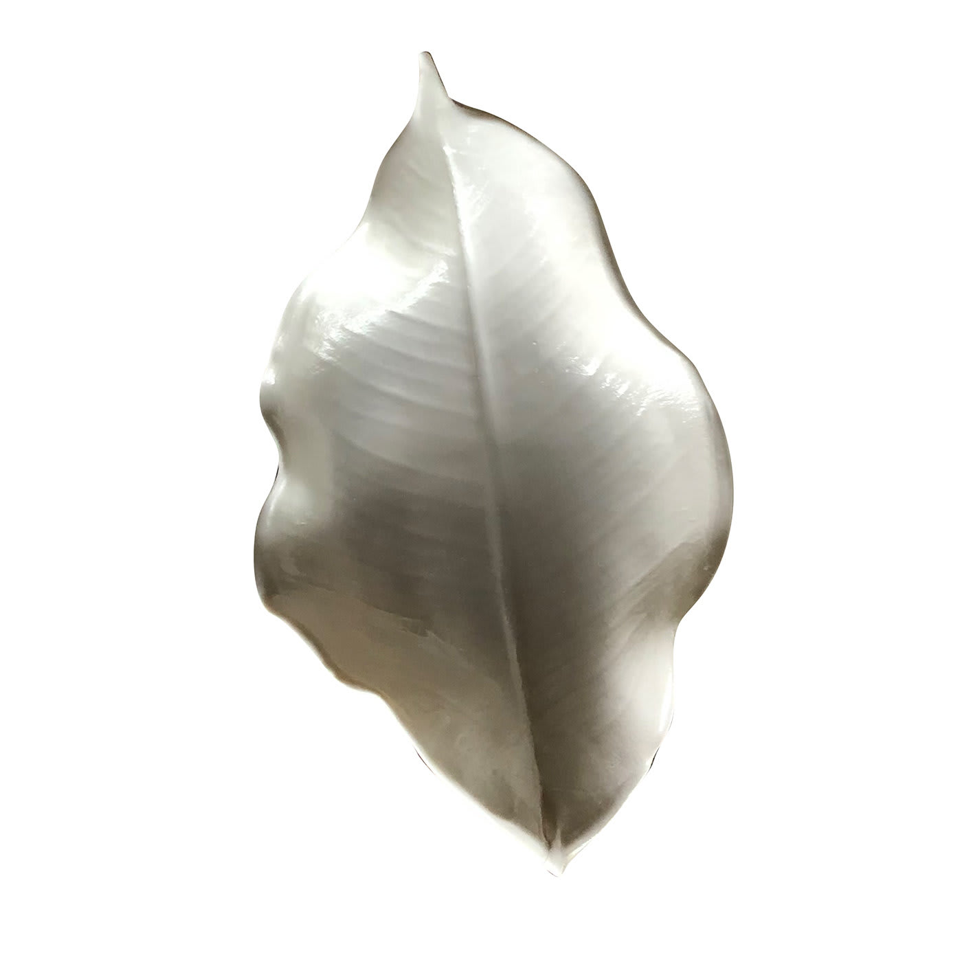 Rubber Tree Leaf Vide-Poche - White Porcelain Florence