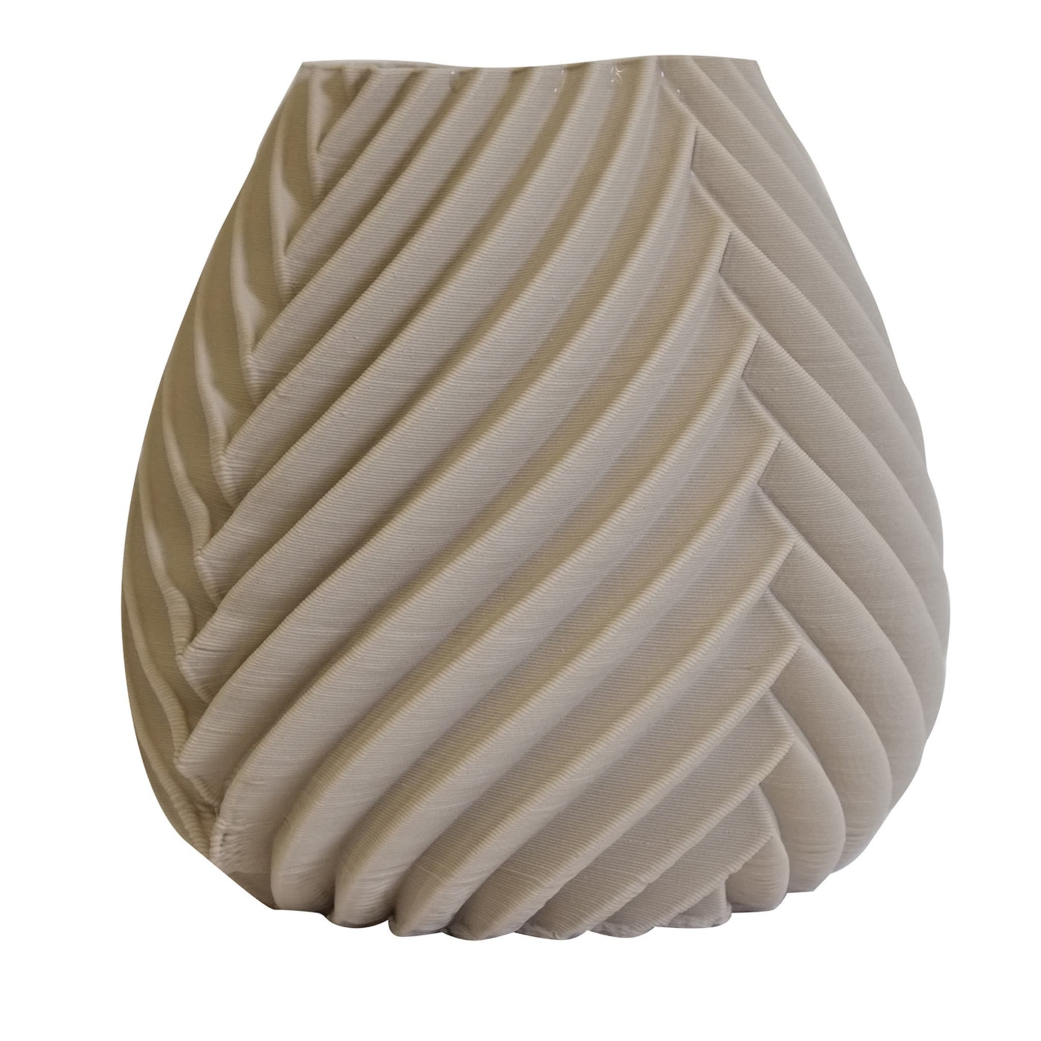 Vase beige brut plissé - Vue principale