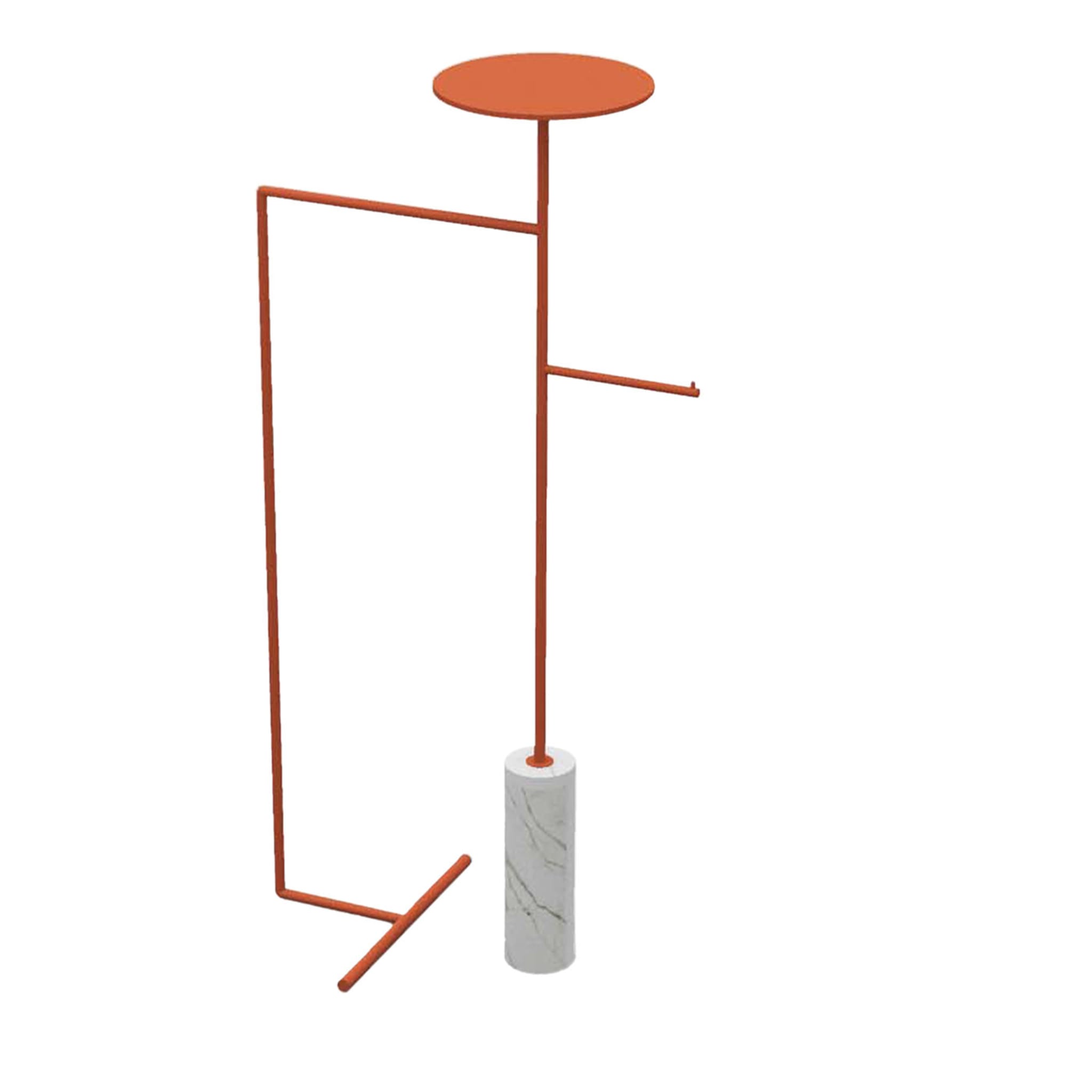 Stelo White Carrara and Orange Coat Hanger with Stand - Main view