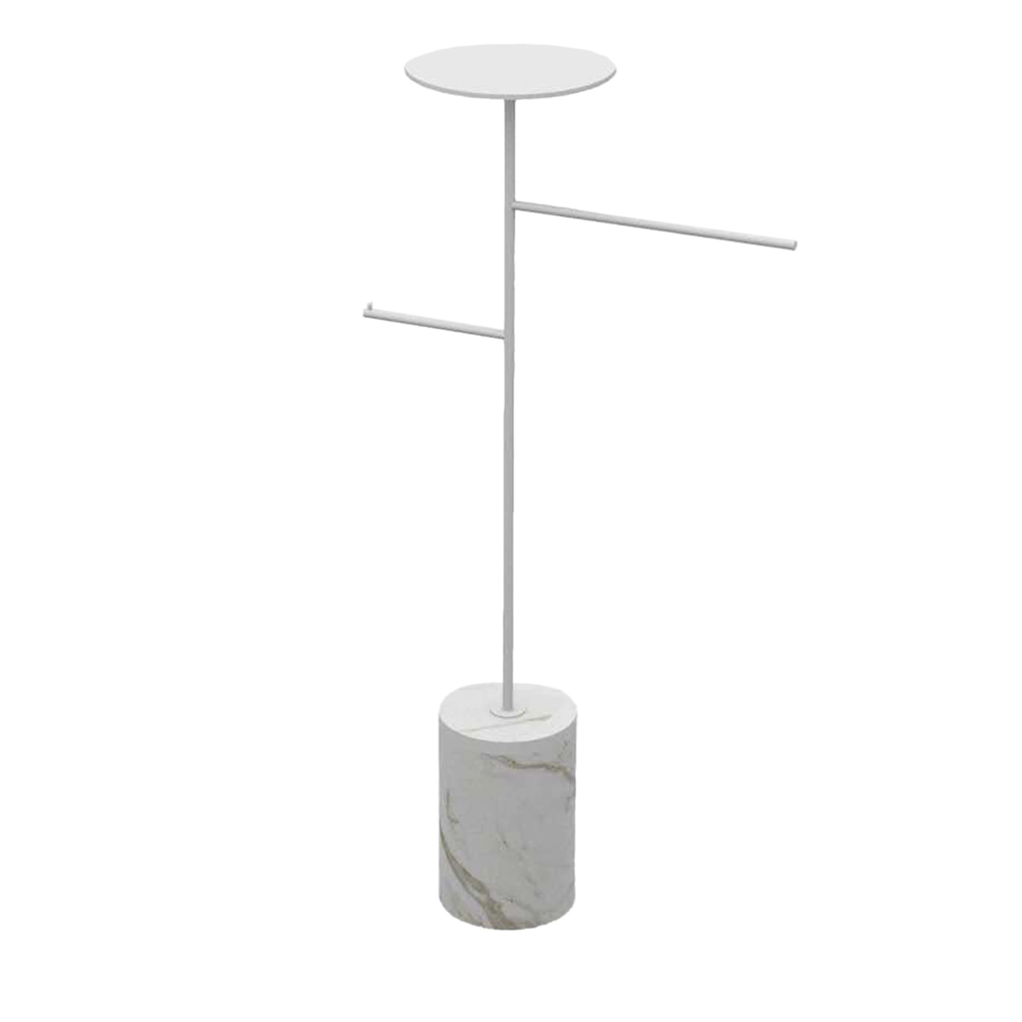 Stelo White Carrara and White Coat Hanger and Object Rack - Main view