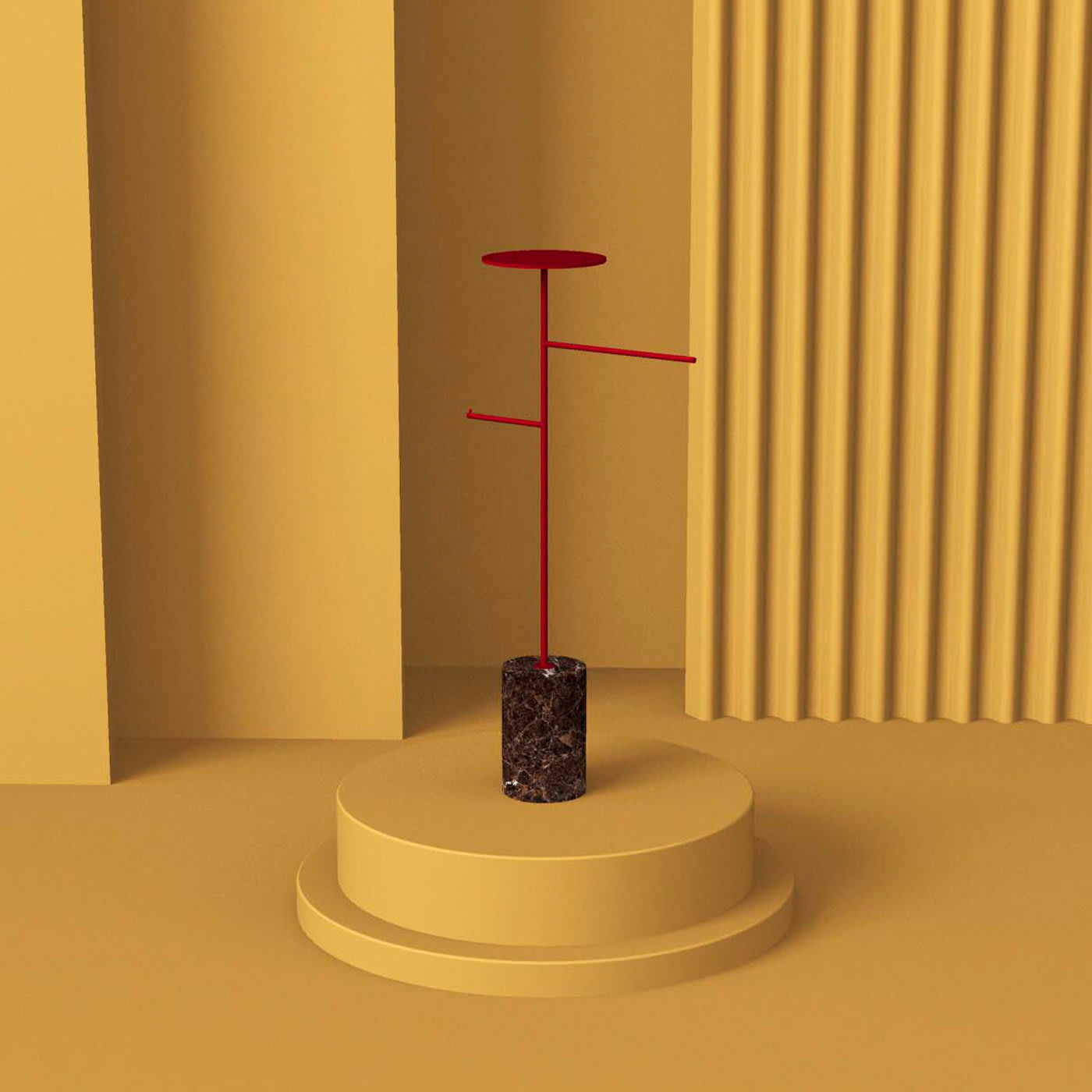 Stelo Emperador Dark and Red Coat Hanger and Object Rack - Nunzia Ponsillo